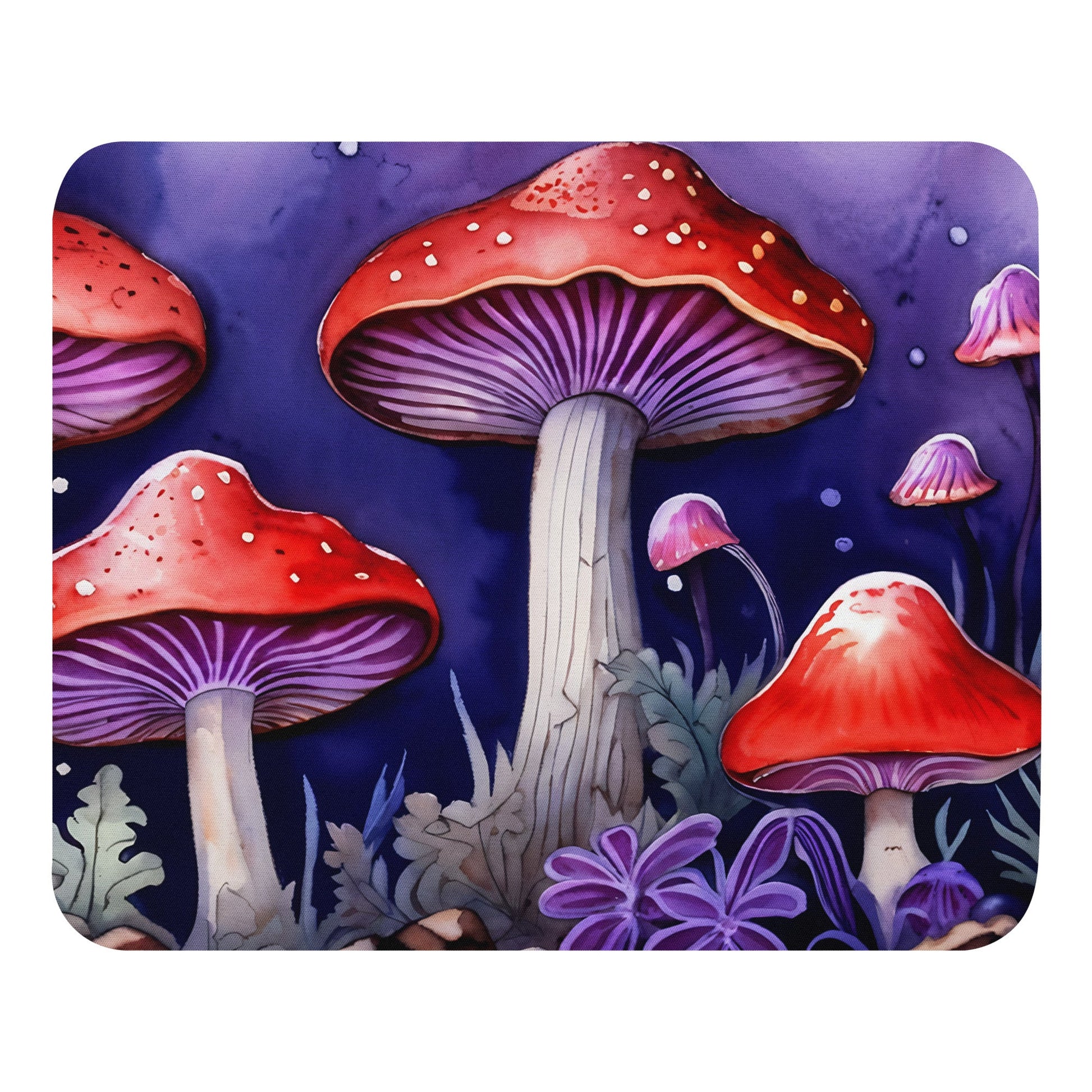 Purple and Red Mushroom Forest Mouse Pad - Discovery Co.