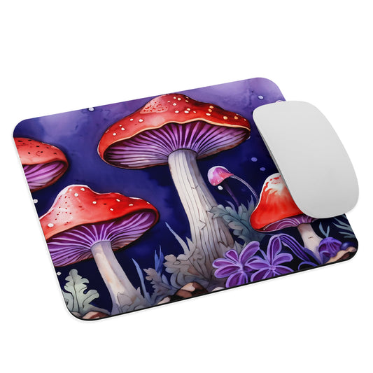 Purple and Red Mushroom Forest Mouse Pad - Discovery Co.