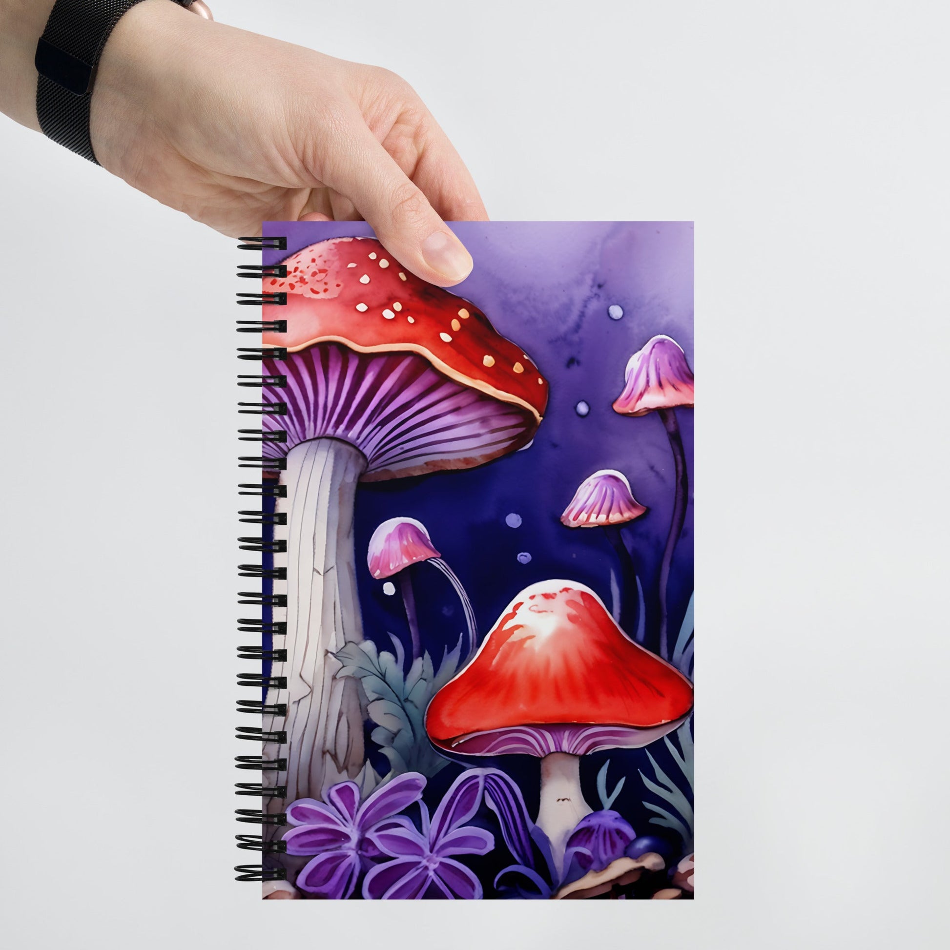 Purple and Red Mushrooms 2 Spiral Notebook - Spiral Notebooks - Discovery Co.