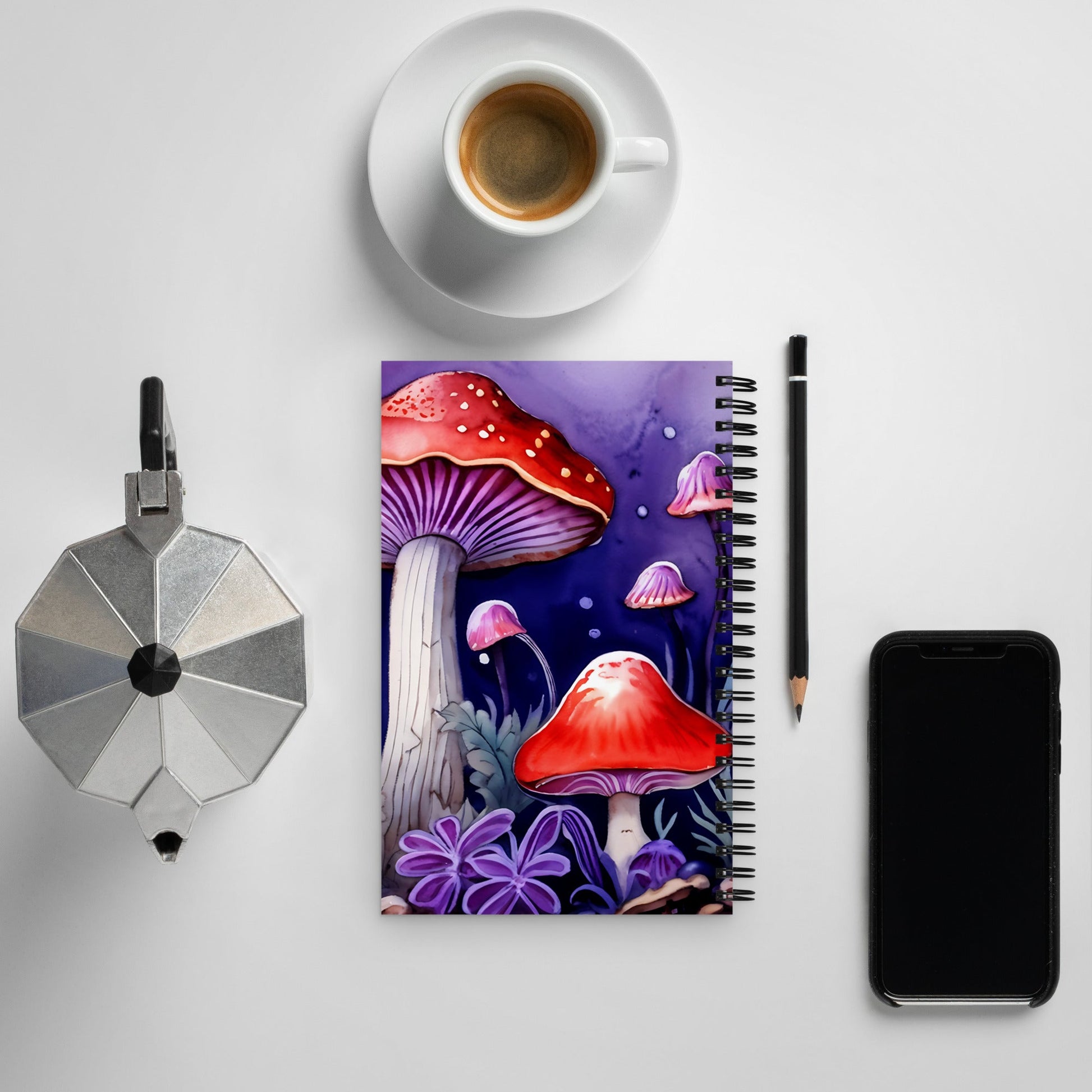 Purple and Red Mushrooms 2 Spiral Notebook - Spiral Notebooks - Discovery Co.