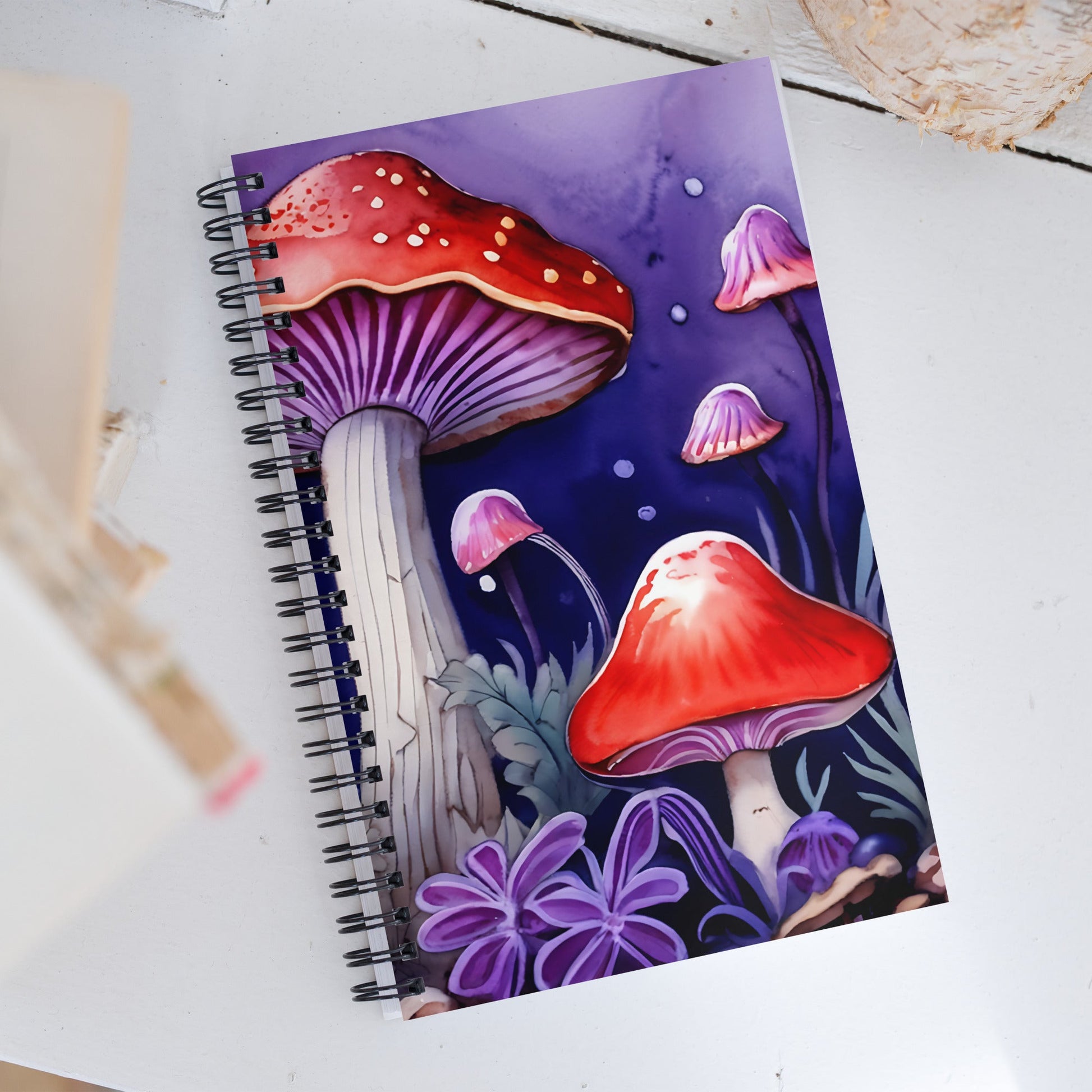 Purple and Red Mushrooms 2 Spiral Notebook - Spiral Notebooks - Discovery Co.