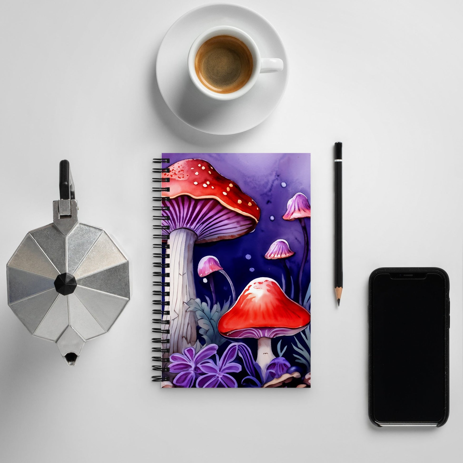 Purple and Red Mushrooms 2 Spiral Notebook - Spiral Notebooks - Discovery Co.