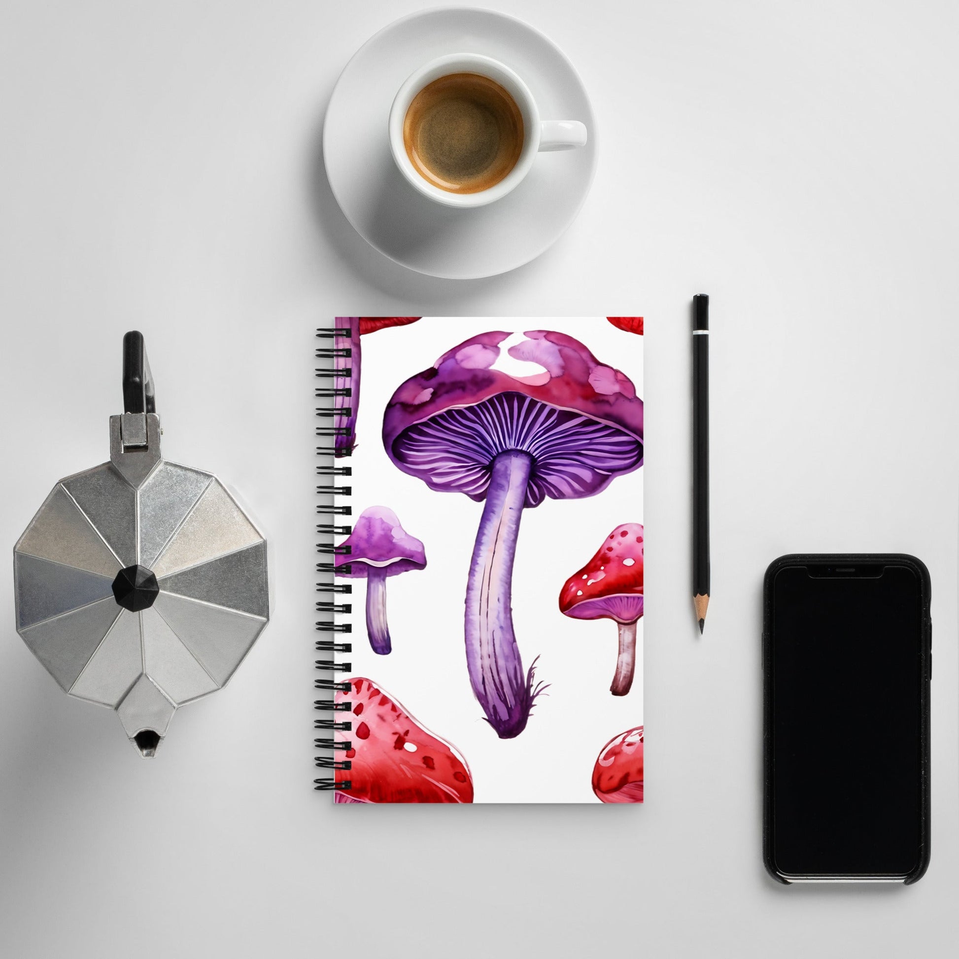 Purple and Red Mushrooms 3 Spiral Notebook - Spiral Notebooks - Discovery Co.