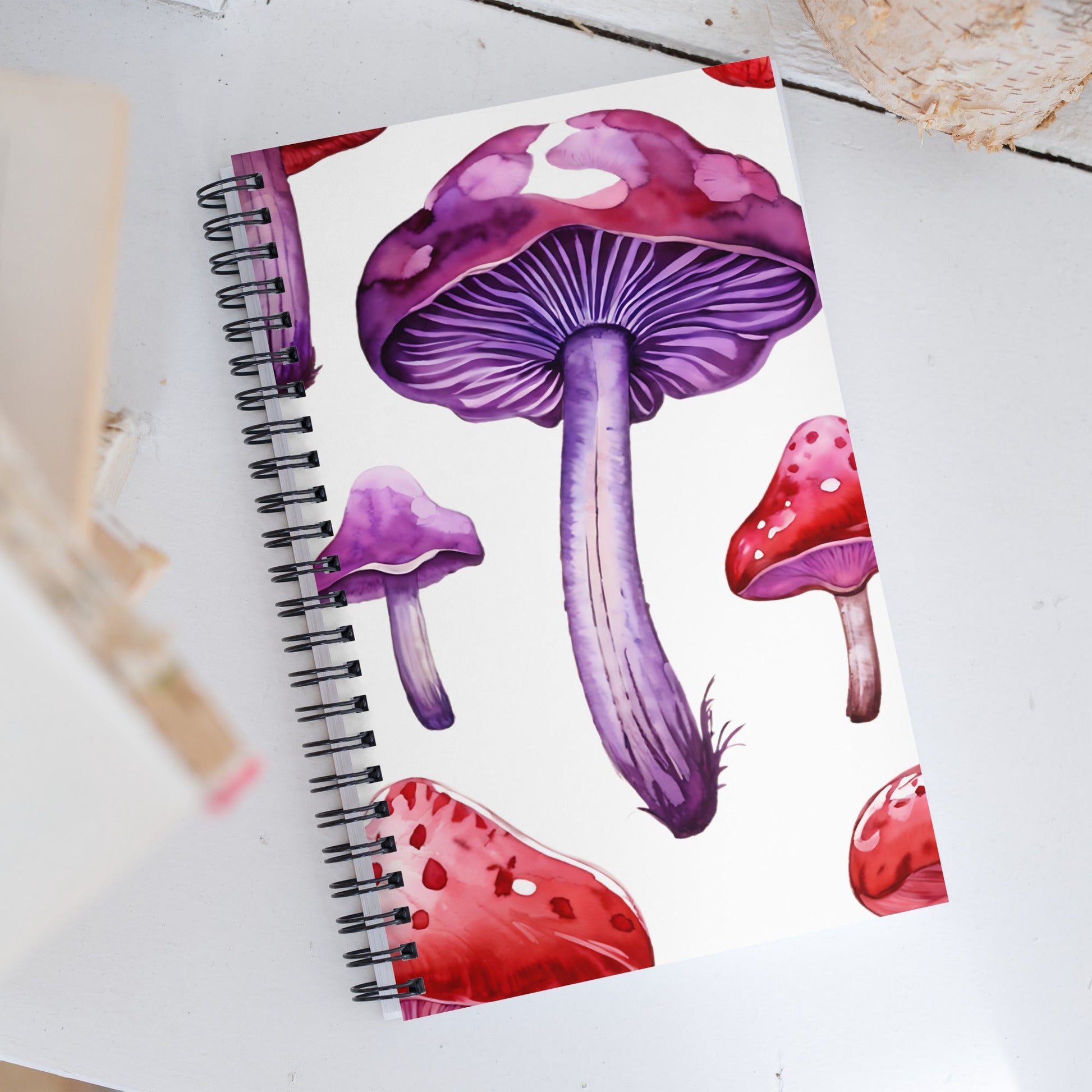 Purple and Red Mushrooms 3 Spiral Notebook - Spiral Notebooks - Discovery Co.