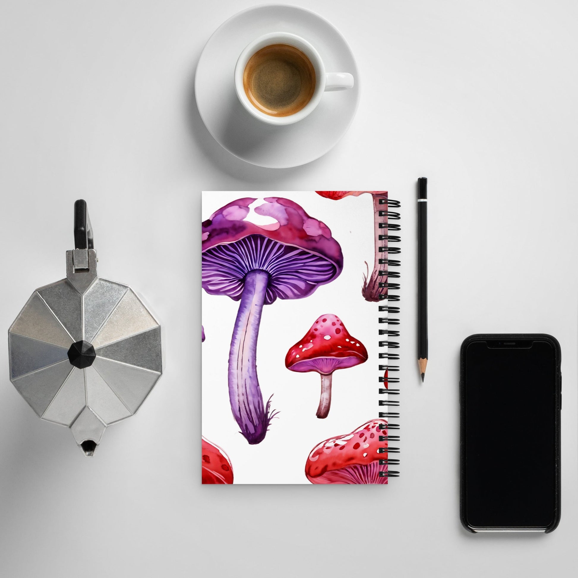 Purple and Red Mushrooms 3 Spiral Notebook - Spiral Notebooks - Discovery Co.