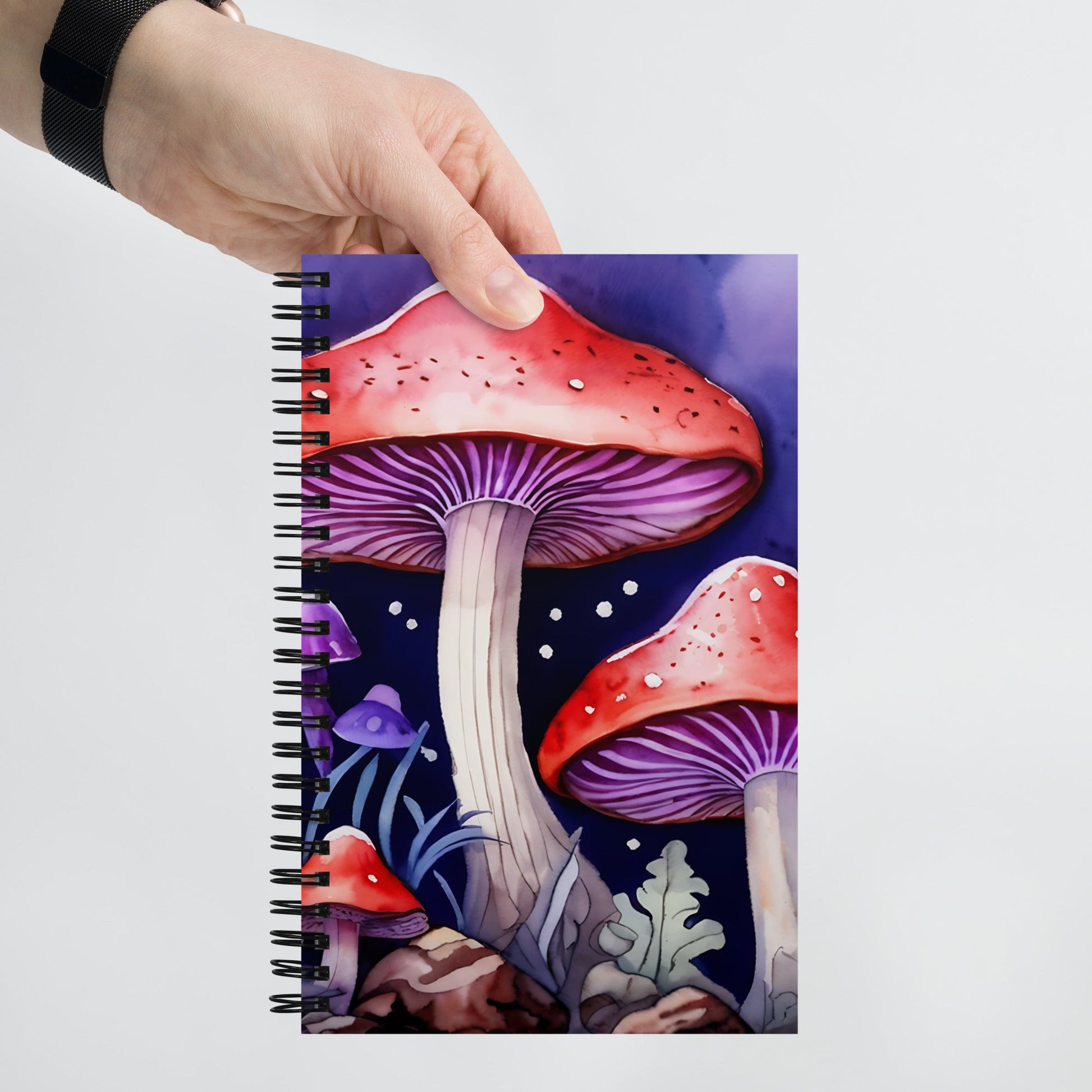 Purple and Red Mushrooms Spiral Notebook - Spiral Notebooks - Discovery Co.