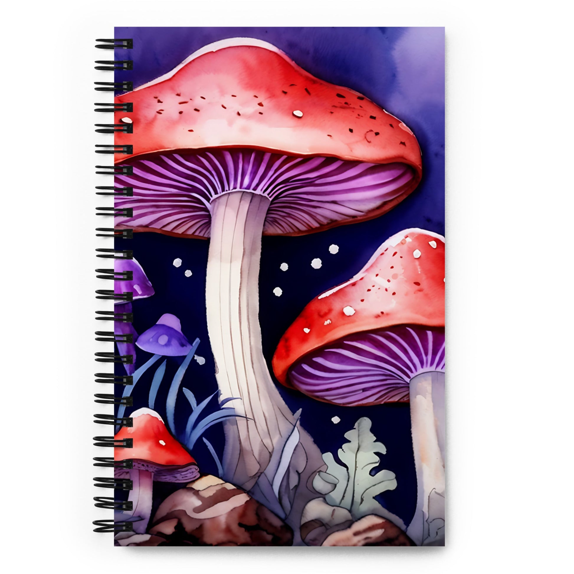 Purple and Red Mushrooms Spiral Notebook - Spiral Notebooks - Discovery Co.