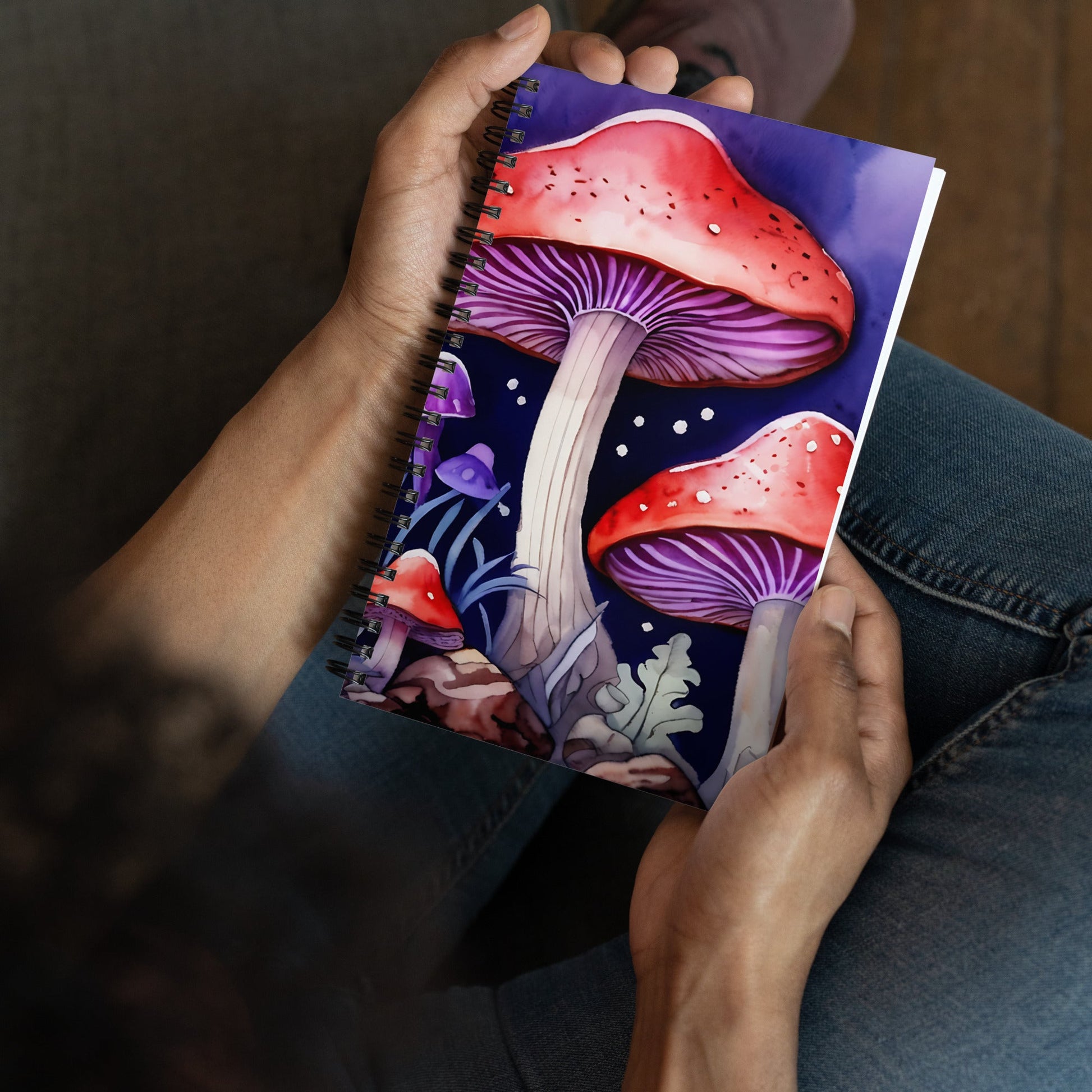 Purple and Red Mushrooms Spiral Notebook - Spiral Notebooks - Discovery Co.