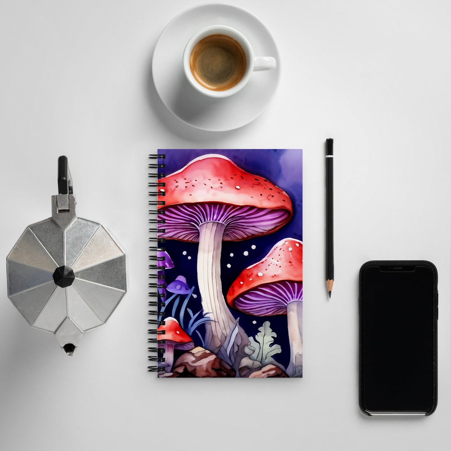 Purple and Red Mushrooms Spiral Notebook - Spiral Notebooks - Discovery Co.