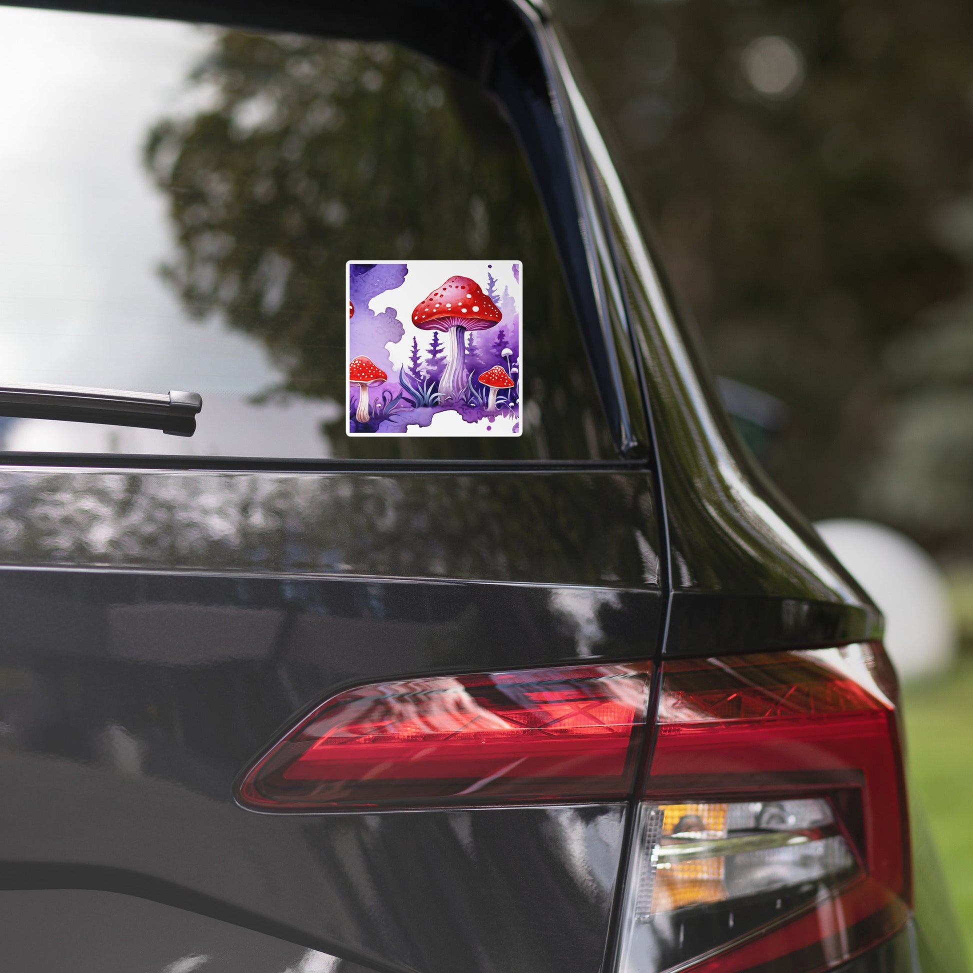 Purple and Red Mushrooms Watercolor Art Bubble - free Stickers - Stickers - Discovery Co.
