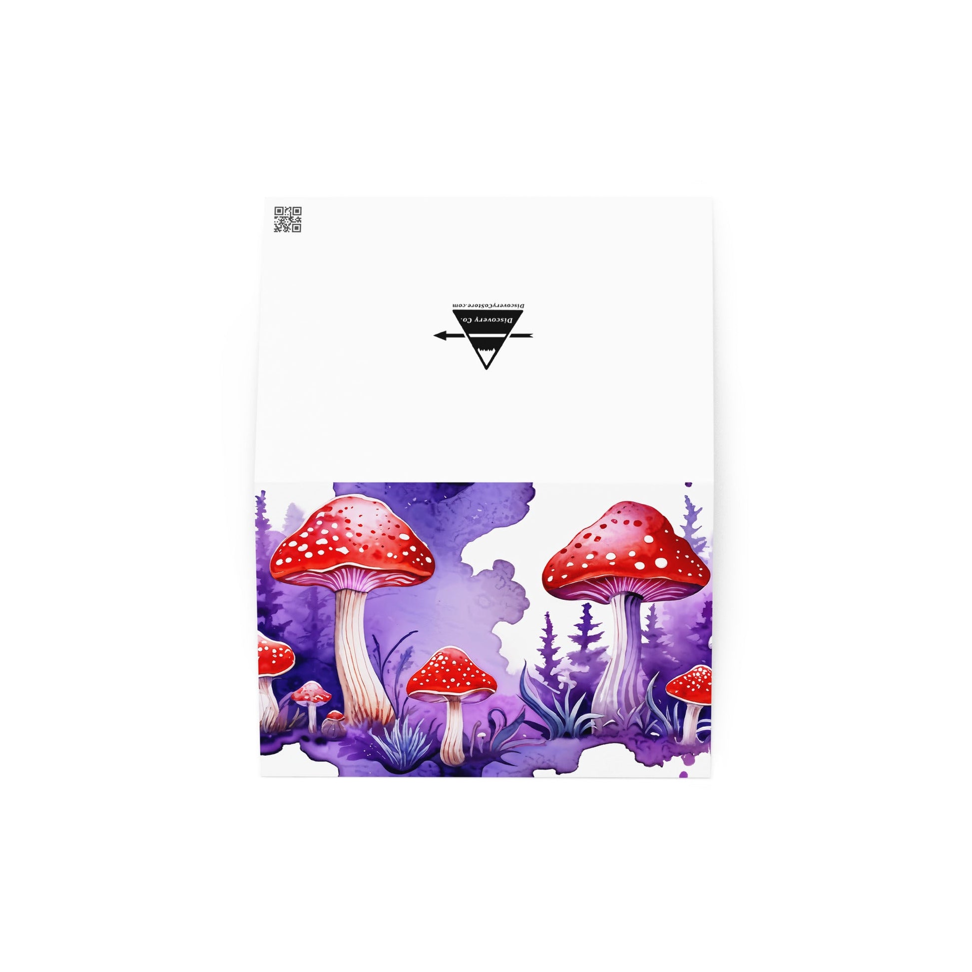 Purple and Red Mushrooms Watercolor Art Greeting Card - Greeting Card - Discovery Co.