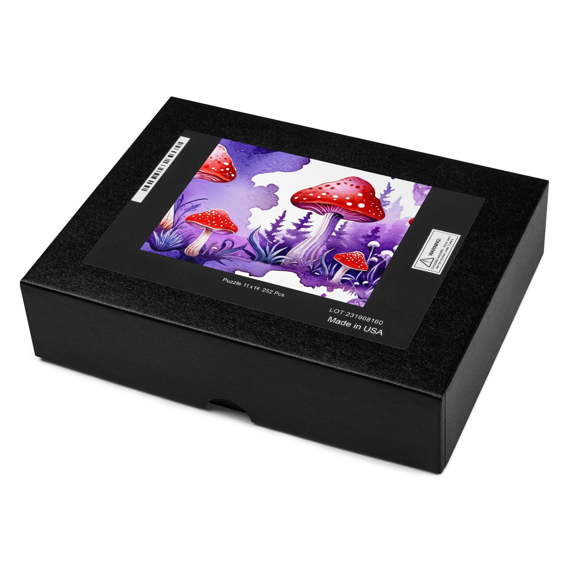 Purple and Red Mushrooms Watercolor Art Jigsaw Puzzle - Puzzle - Discovery Co.