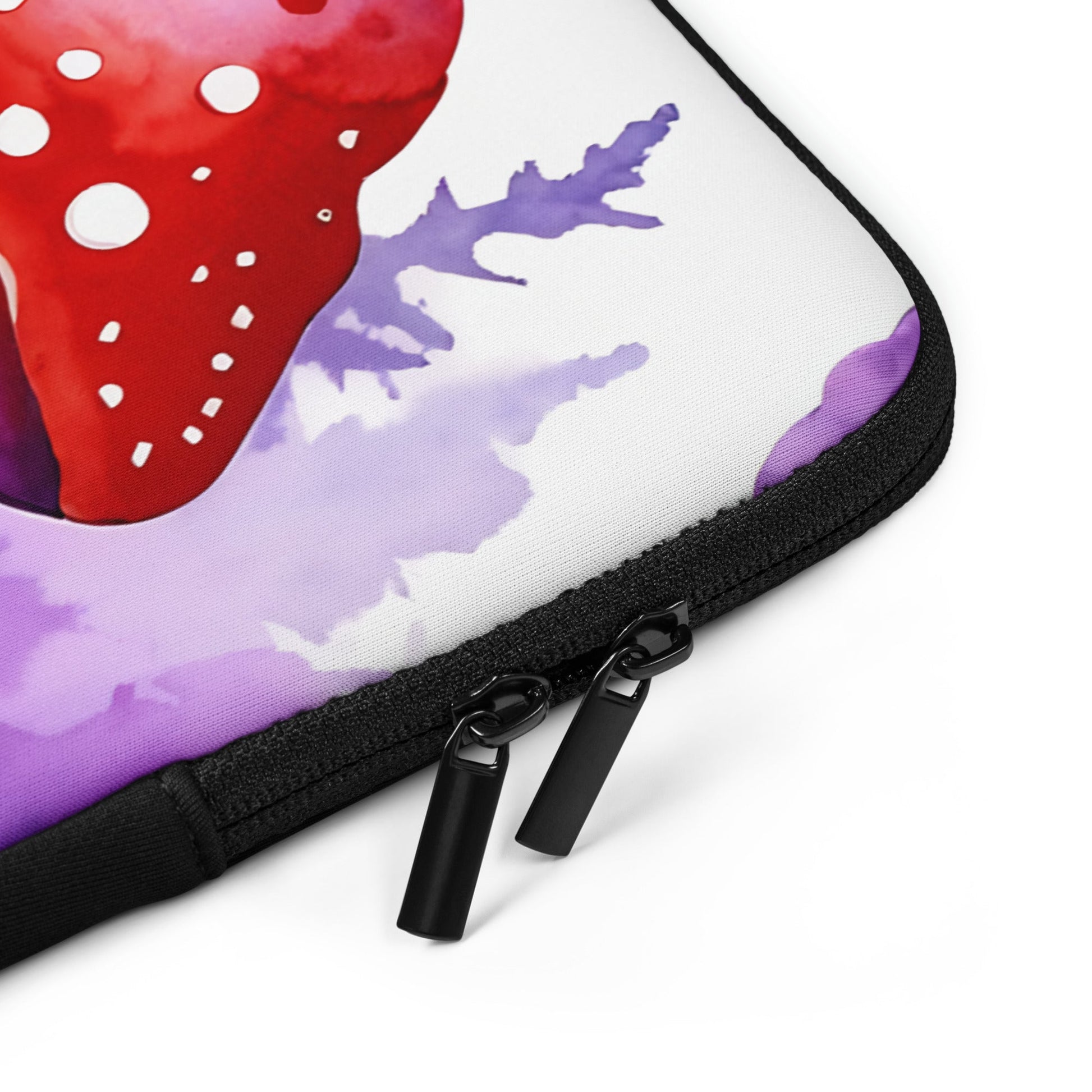 Purple and Red Mushrooms Watercolor Art Laptop Sleeve - Laptop Cases - Discovery Co.