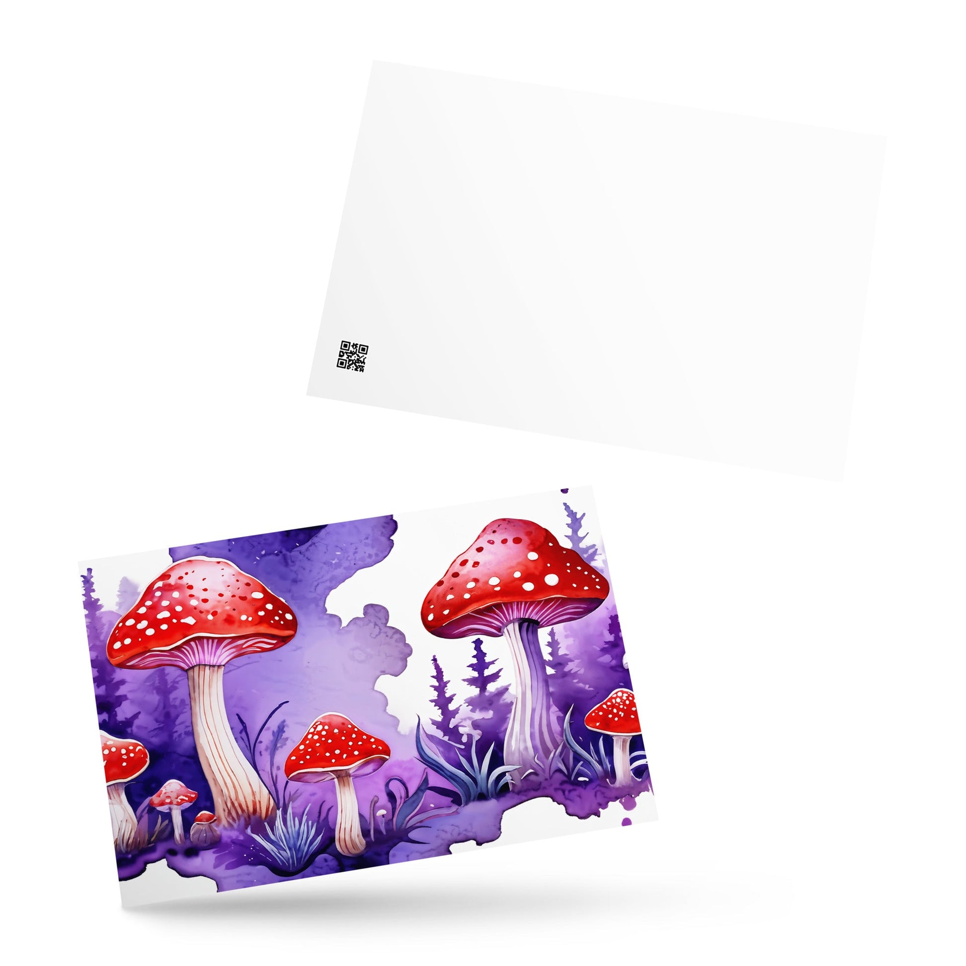 Purple and Red Mushrooms Watercolor Art Standard Postcard - Post Cards - Discovery Co.