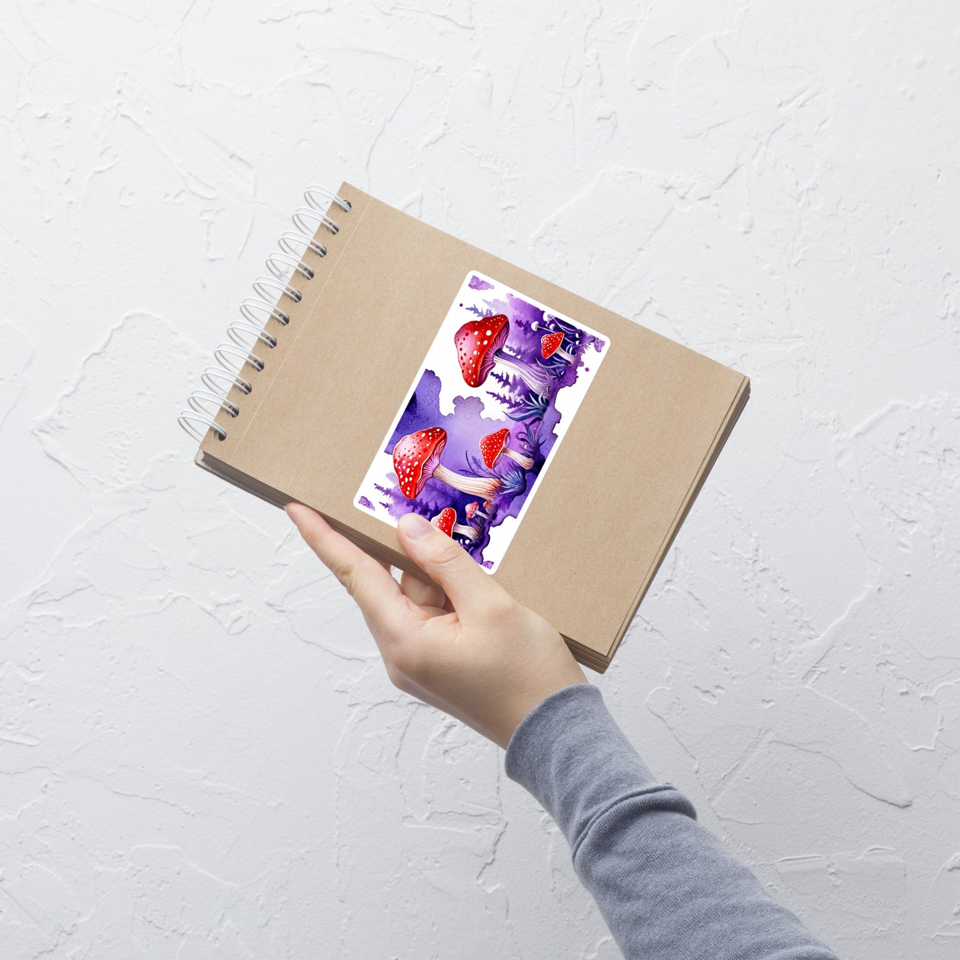 Purple and Red Mushrooms Watercolor Art (wide view) Bubble - free Stickers - Stickers - Discovery Co.