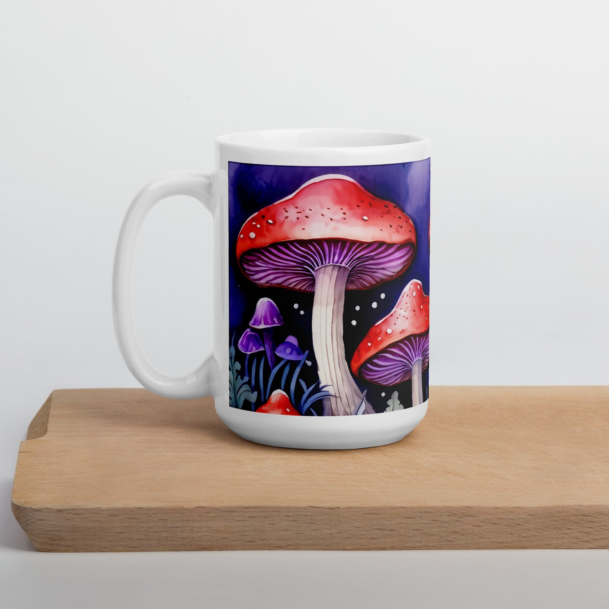 Purple and Red Mushrooms White Glossy Mug (11 oz, 15 oz, 20 oz) - Mugs - Discovery Co.