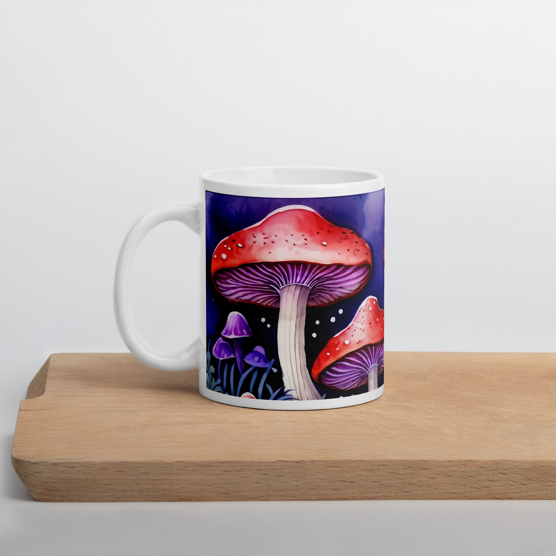 Purple and Red Mushrooms White Glossy Mug (11 oz, 15 oz, 20 oz) - Mugs - Discovery Co.