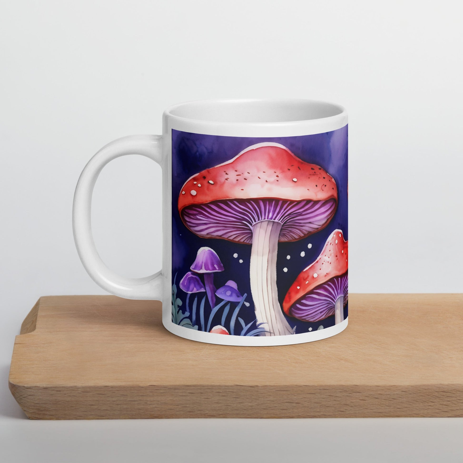 Purple and Red Mushrooms White Glossy Mug (11 oz, 15 oz, 20 oz) - Mugs - Discovery Co.