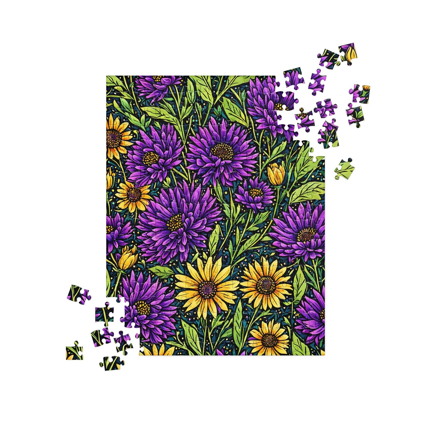 Purple and Yellow Wildflowers Jigsaw Puzzle - Discovery Co.