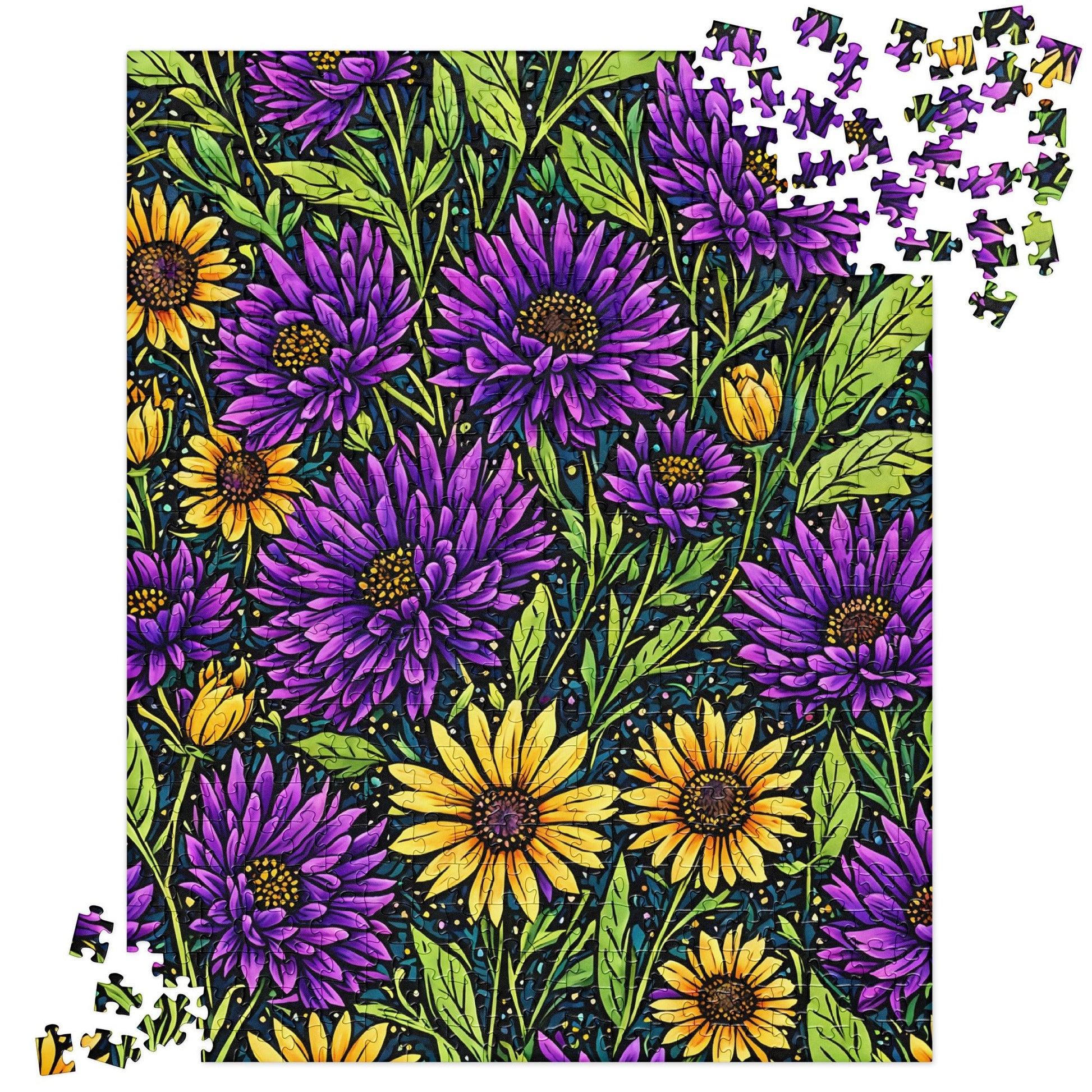Purple and Yellow Wildflowers Jigsaw Puzzle - Discovery Co.