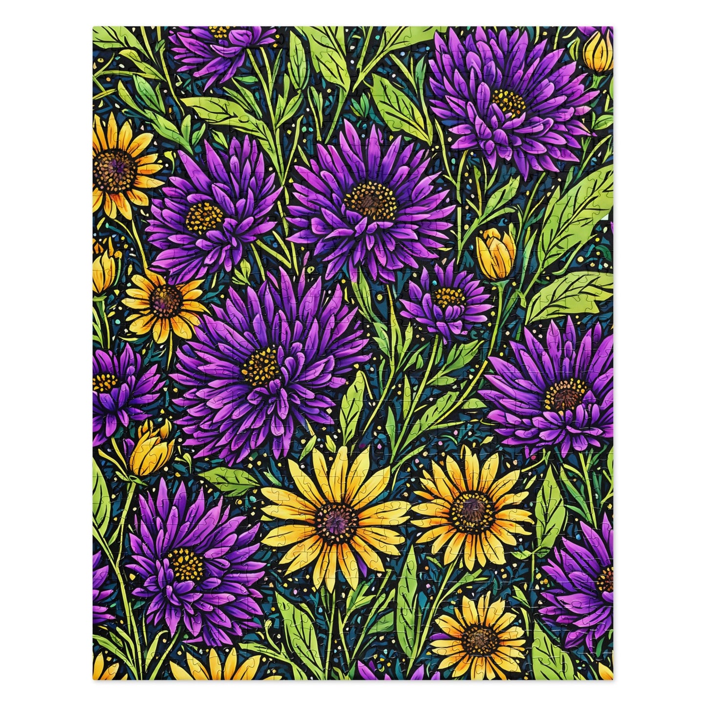 Purple and Yellow Wildflowers Jigsaw Puzzle - Puzzle - Discovery Co.
