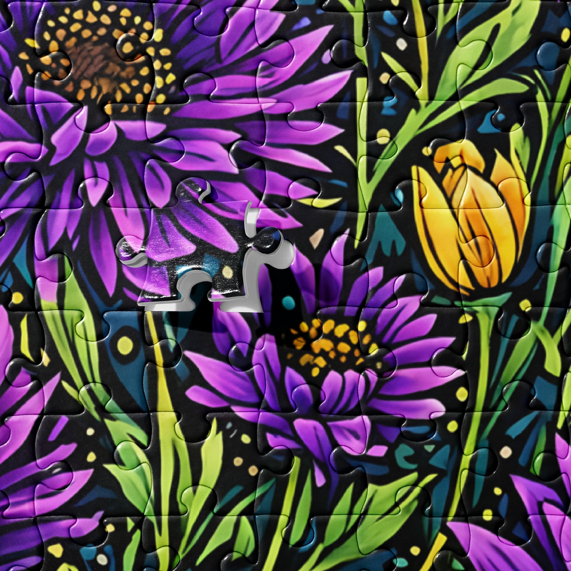 Purple and Yellow Wildflowers Jigsaw Puzzle - Puzzle - Discovery Co.