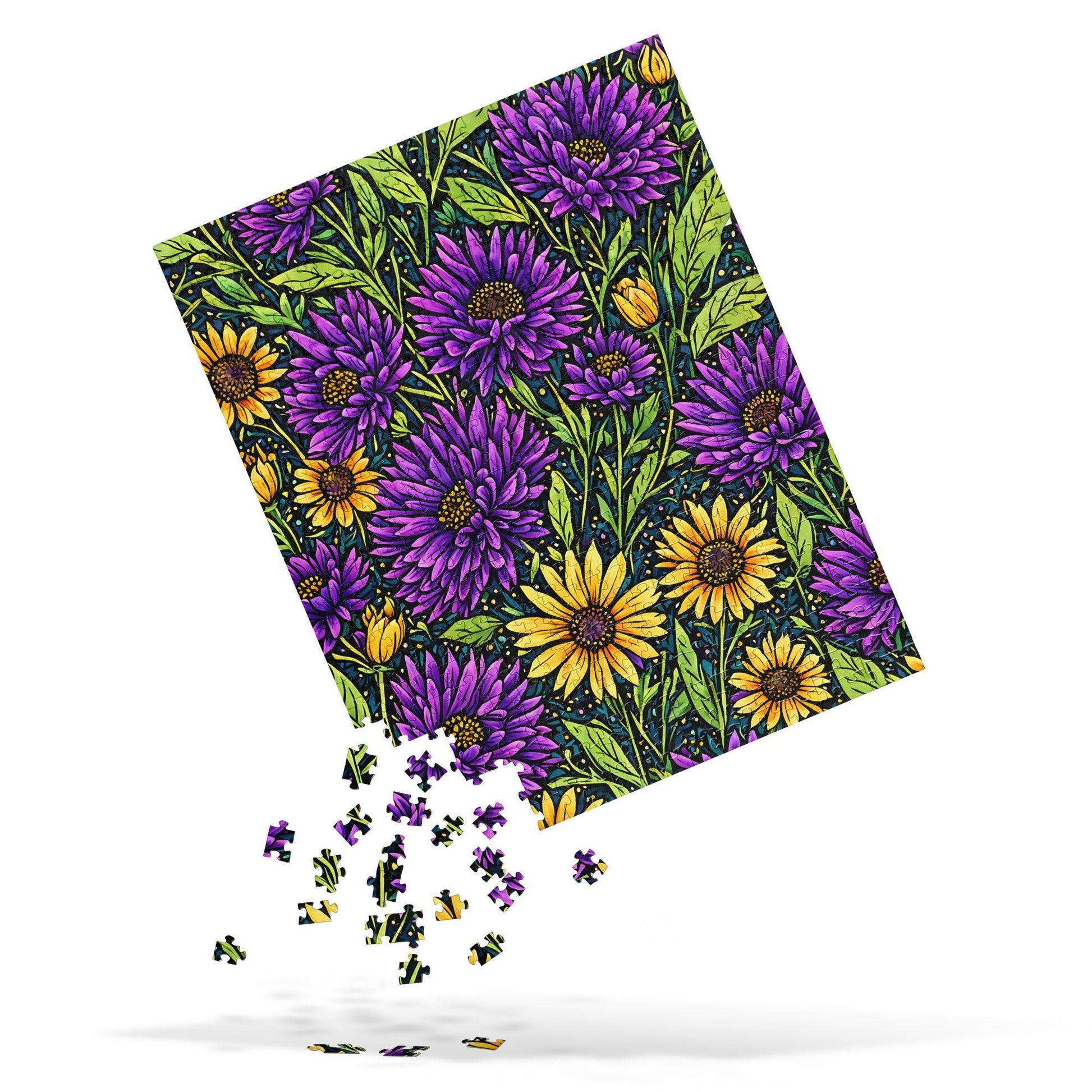 Purple and Yellow Wildflowers Jigsaw Puzzle - Puzzle - Discovery Co.