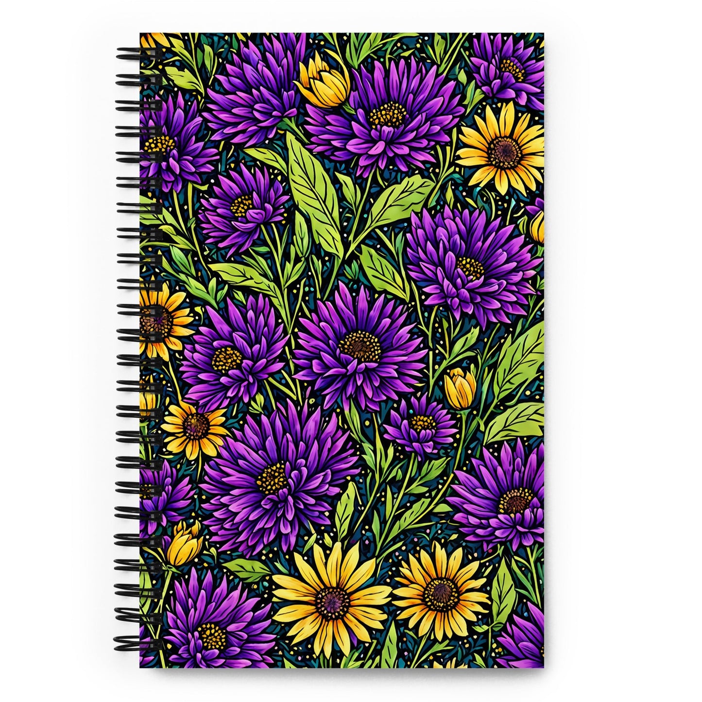 Purple and Yellow Wildflowers Spiral Notebook - Spiral Notebooks - Discovery Co.