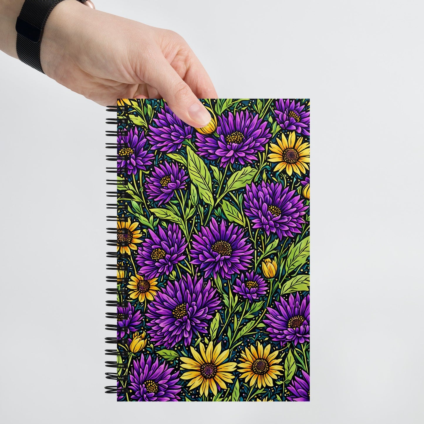 Purple and Yellow Wildflowers Spiral Notebook - Spiral Notebooks - Discovery Co.