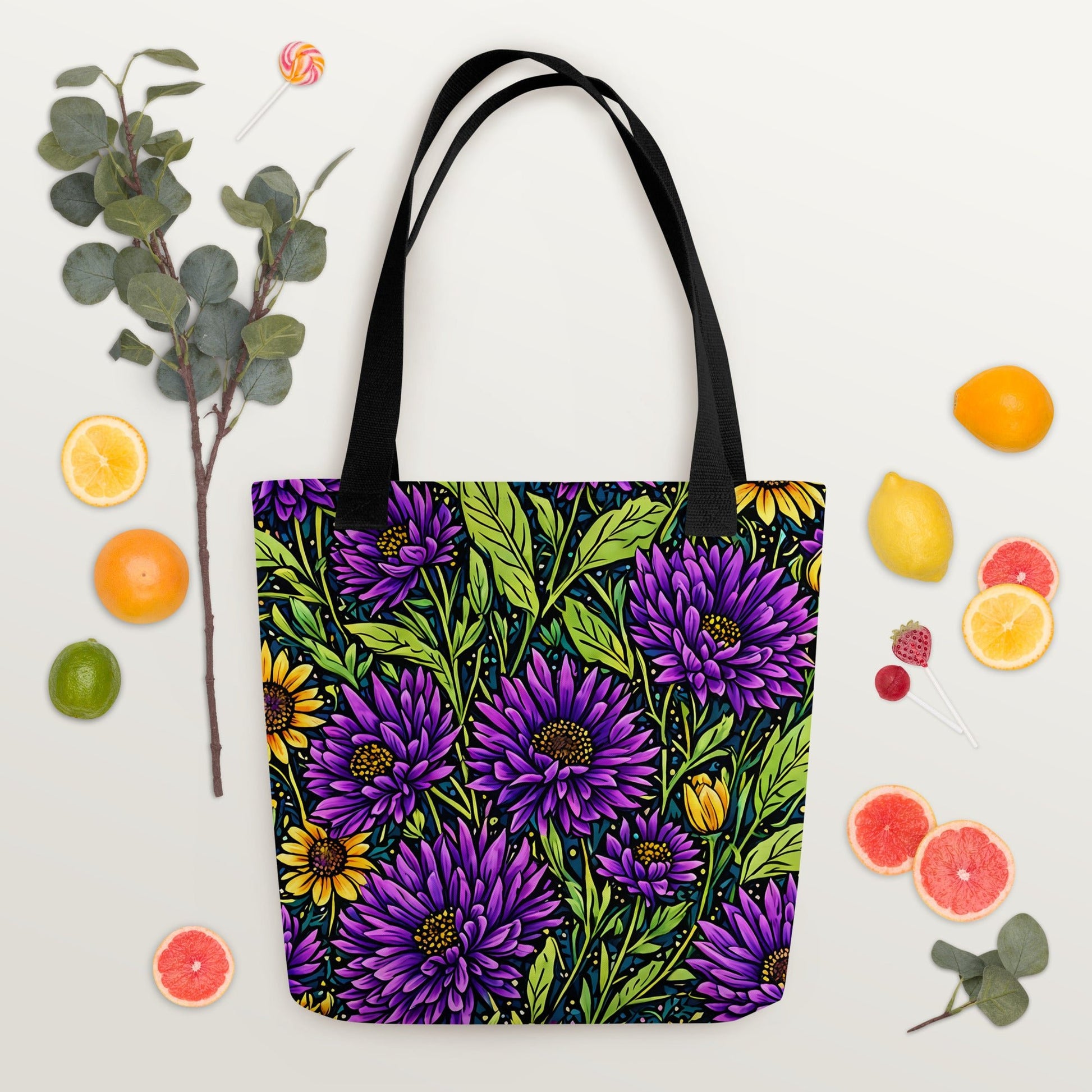 Purple and Yellow Wildflowers Tote Bag - Tote Bags - Discovery Co.