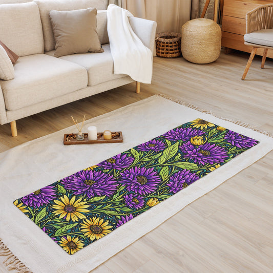 Purple And Yellow Wildflowers Yoga Mat - Yoga Mat - Discovery Co.