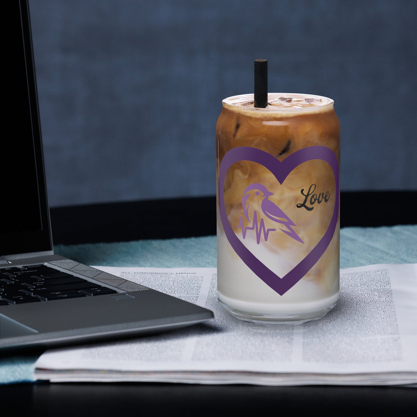 Purple Bird Heartbeat Can - Shaped Glass - Can - Shaped Glass - Discovery Co.