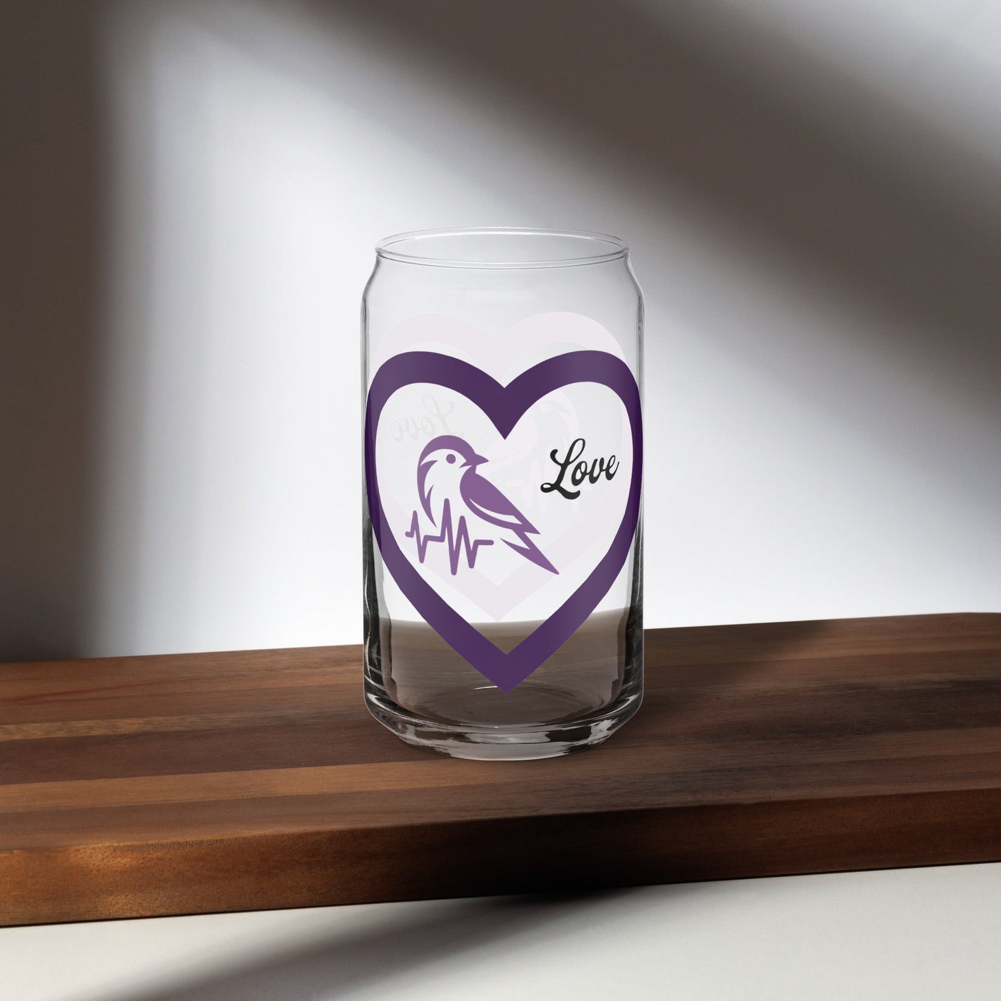 Purple Bird Heartbeat Can - Shaped Glass - Can - Shaped Glass - Discovery Co.