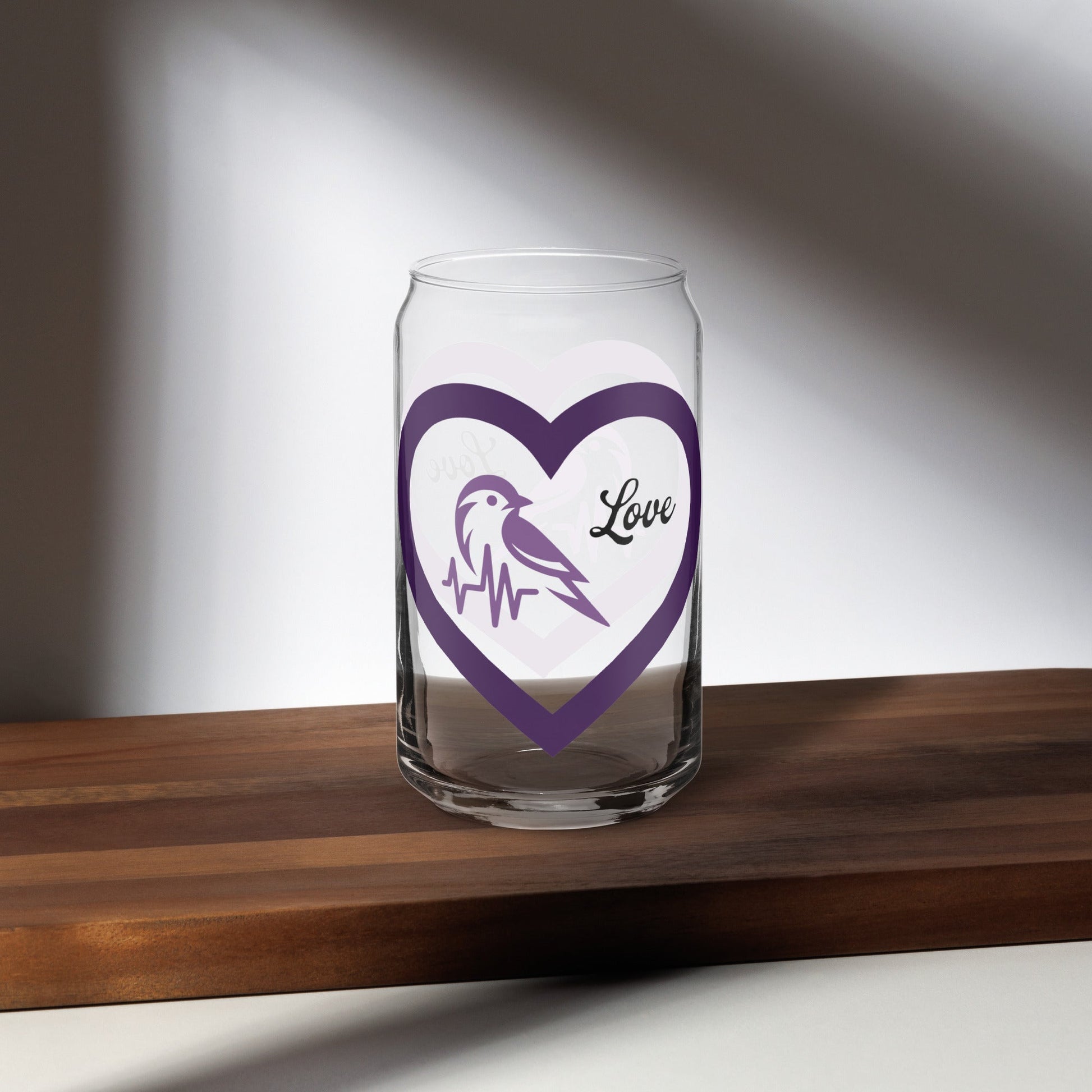 Purple Bird Heartbeat Can - Shaped Glass - Can - Shaped Glass - Discovery Co.