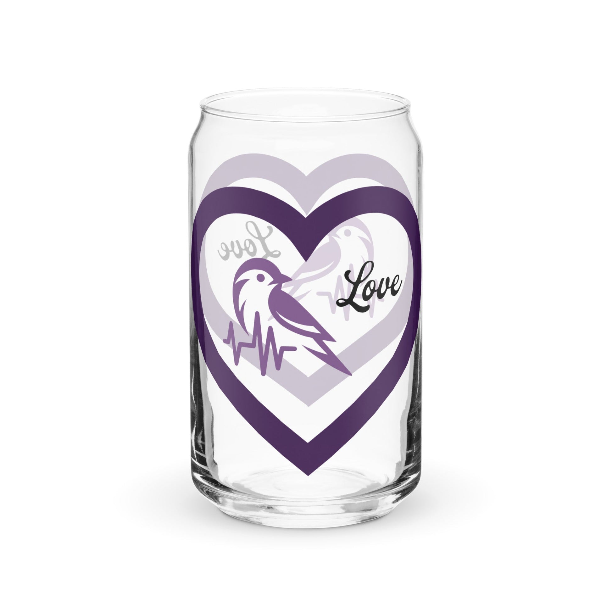 Purple Bird Heartbeat Can - Shaped Glass - Can - Shaped Glass - Discovery Co.