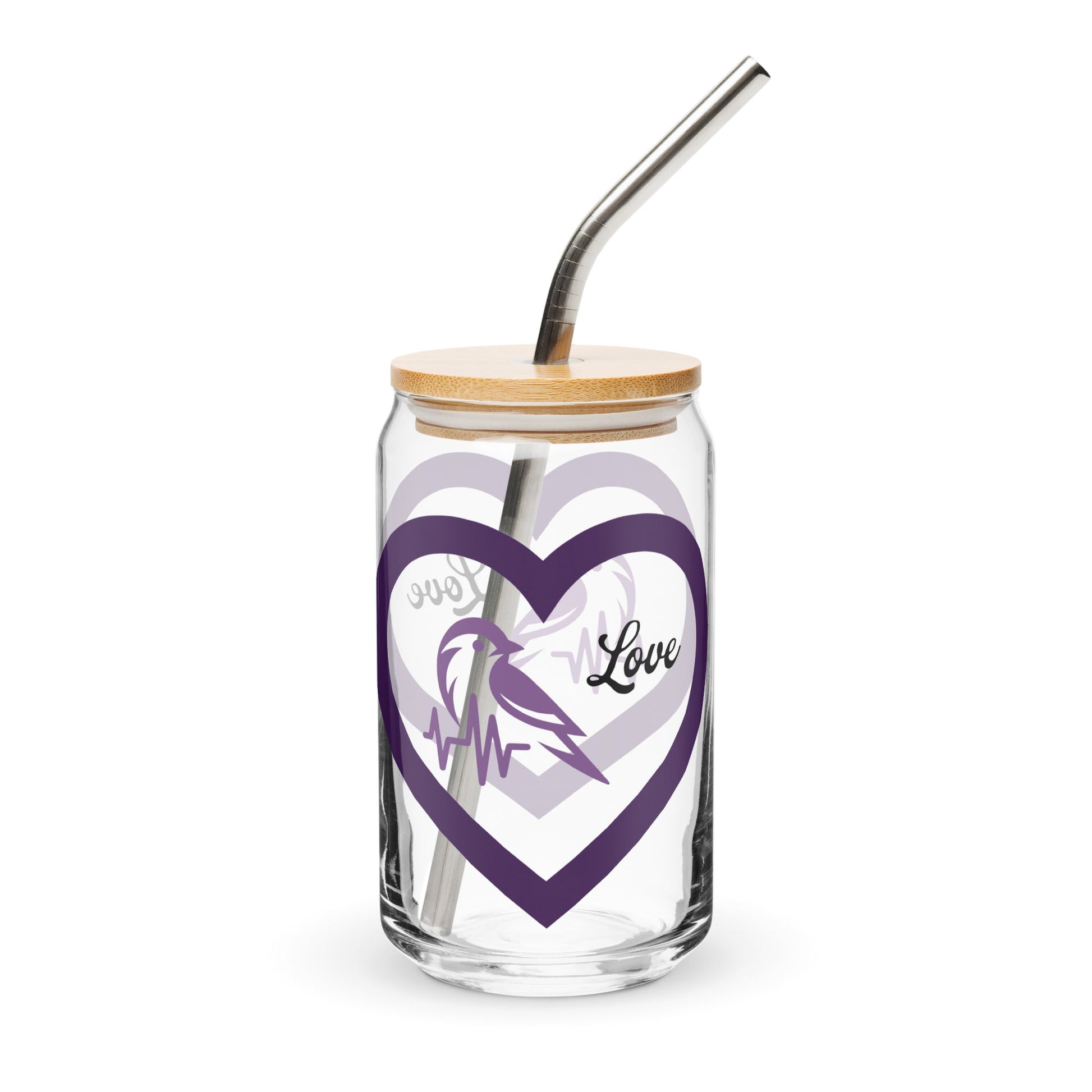 Purple Bird Heartbeat Can - Shaped Glass - Can - Shaped Glass - Discovery Co.