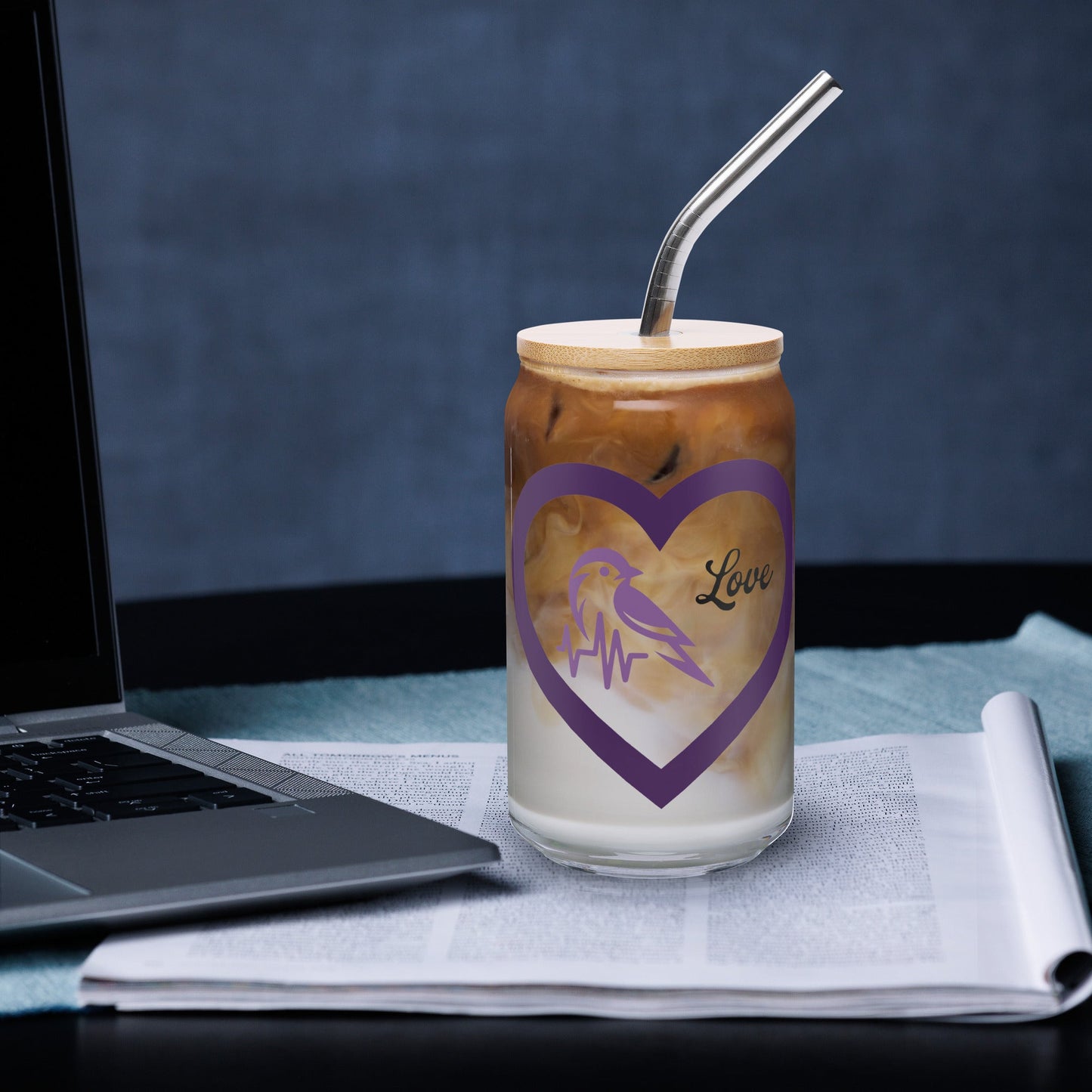 Purple Bird Heartbeat Can - Shaped Glass - Can - Shaped Glass - Discovery Co.