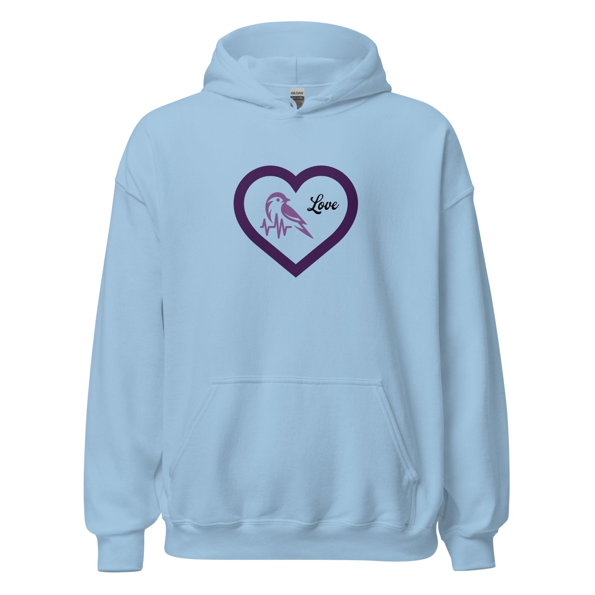 Purple Bird Heartbeat Women's (Unisex) Hoodie - Hoodies - Discovery Co.