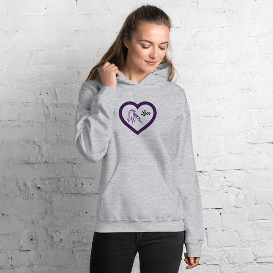 Purple Bird Heartbeat Women's (Unisex) Hoodie - Hoodies - Discovery Co.