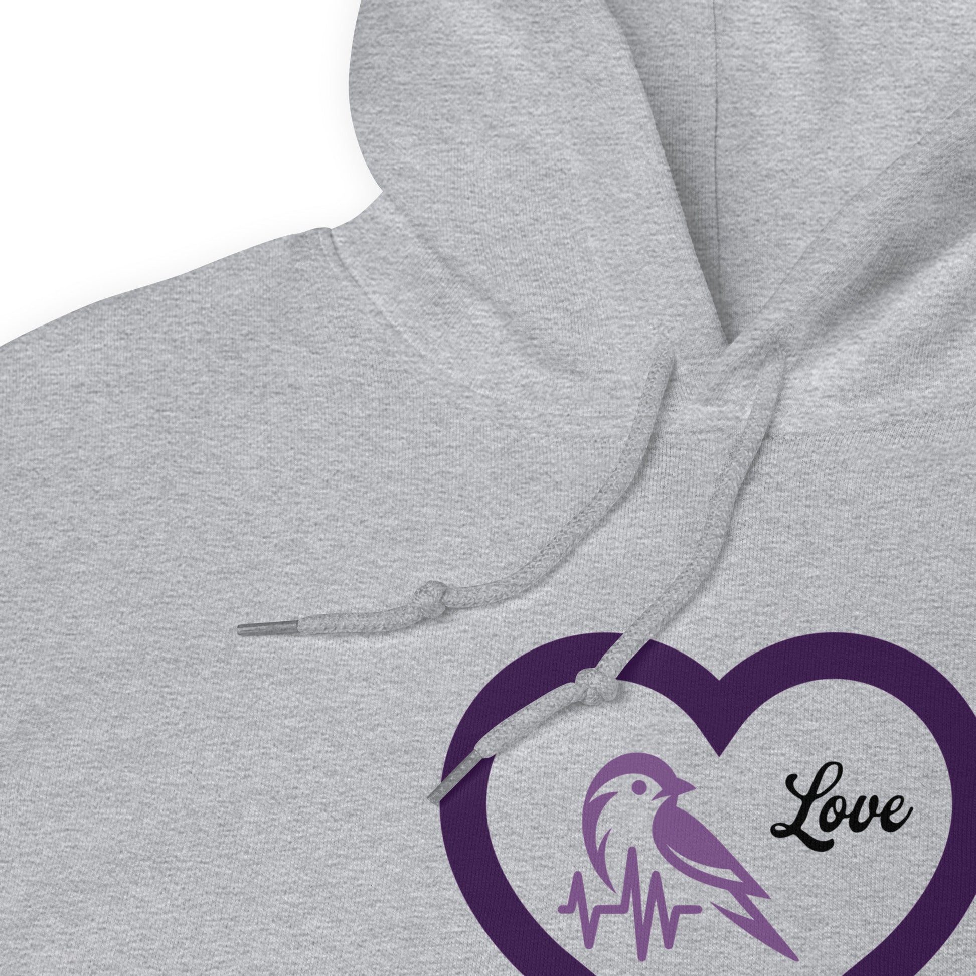 Purple Bird Heartbeat Women's (Unisex) Hoodie - Hoodies - Discovery Co.