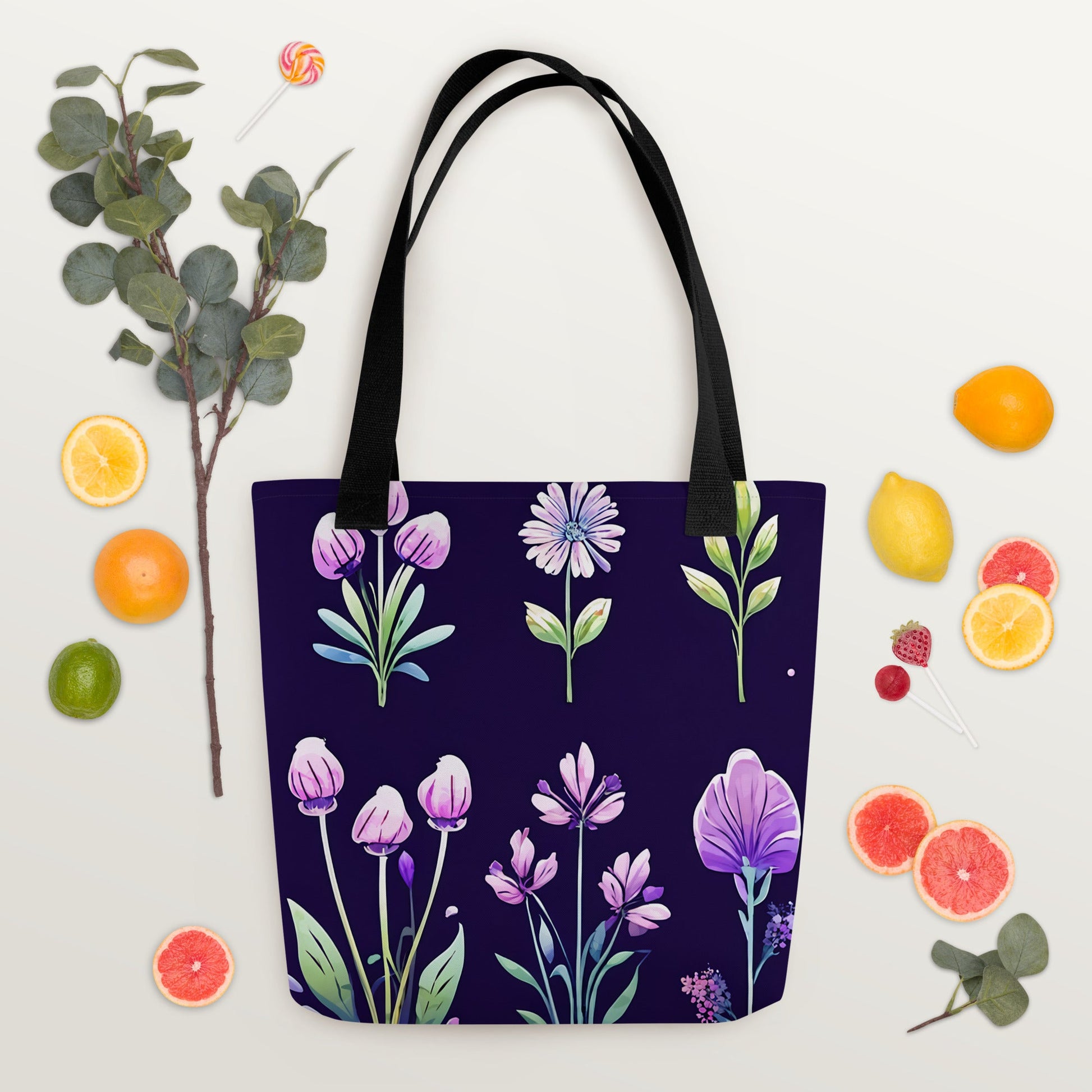 Purple Flowers Tote Bag - Tote Bags - Discovery Co.