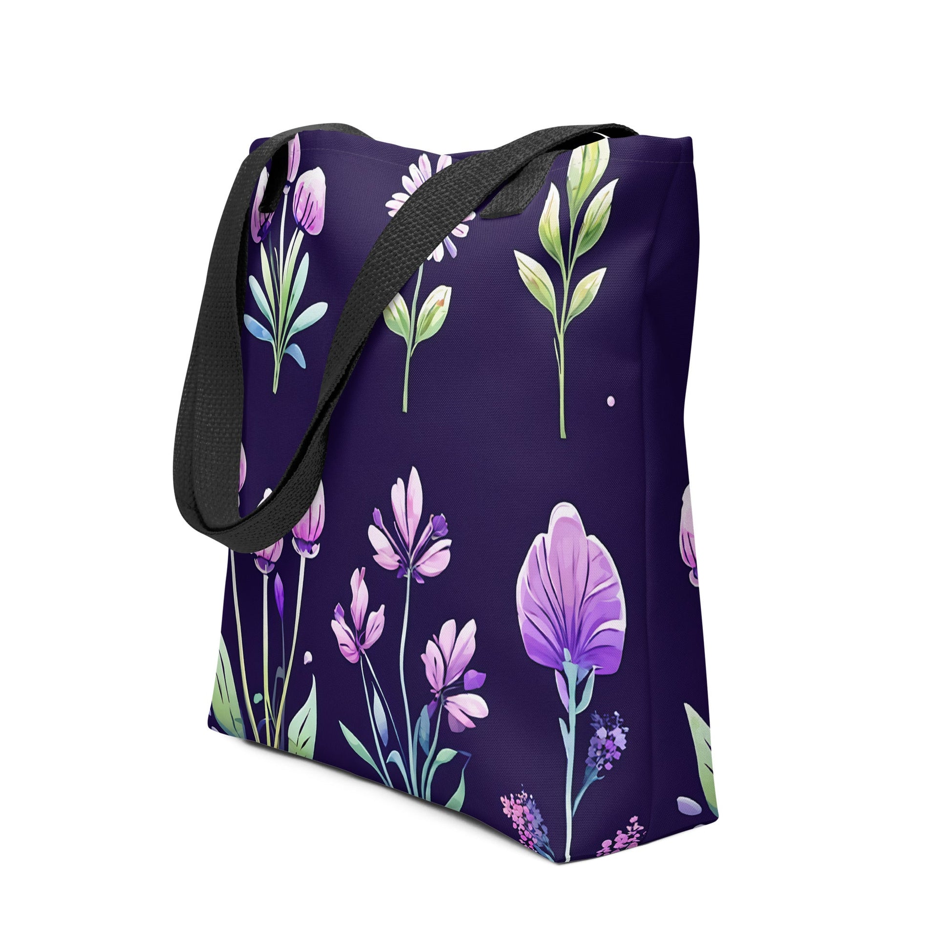 Purple Flowers Tote Bag - Tote Bags - Discovery Co.