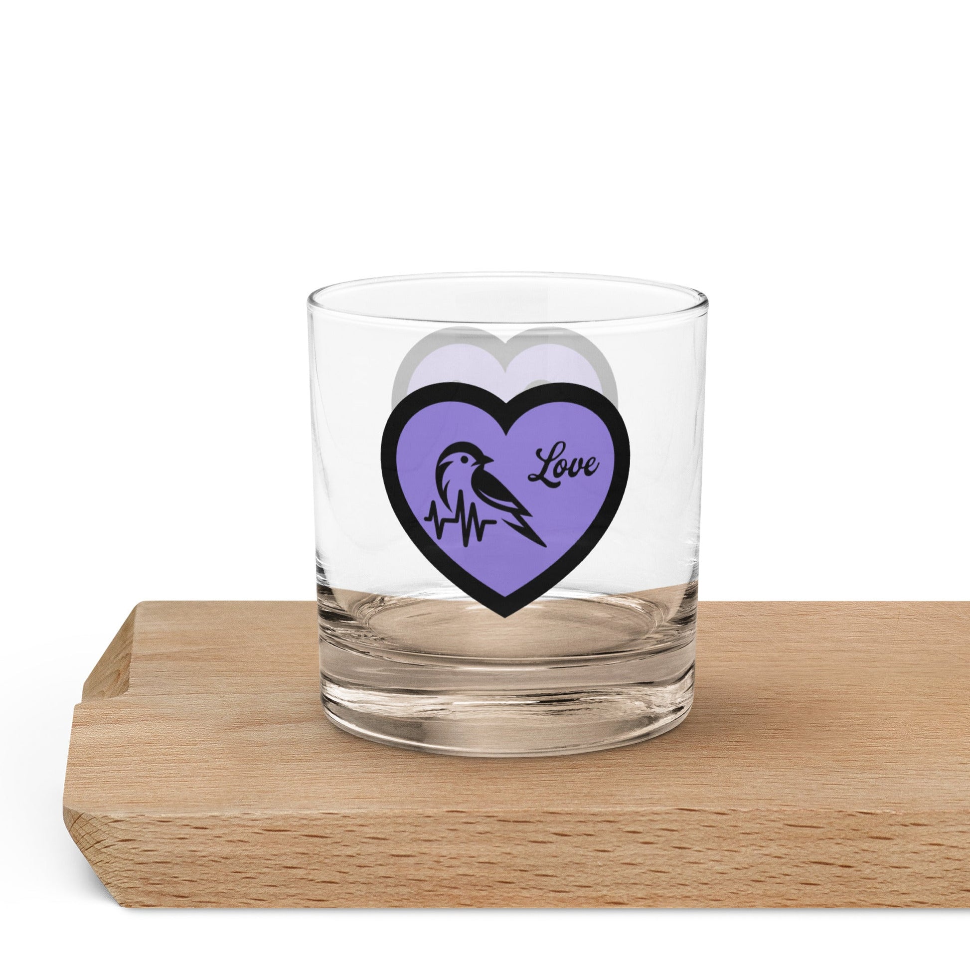 Purple Heartbeat Bird Rocks Glass - Rocks Glass - Discovery Co.