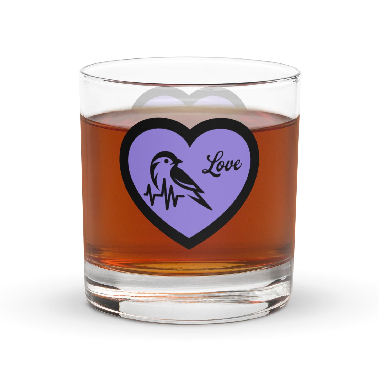 Purple Heartbeat Bird Rocks Glass - Rocks Glass - Discovery Co.