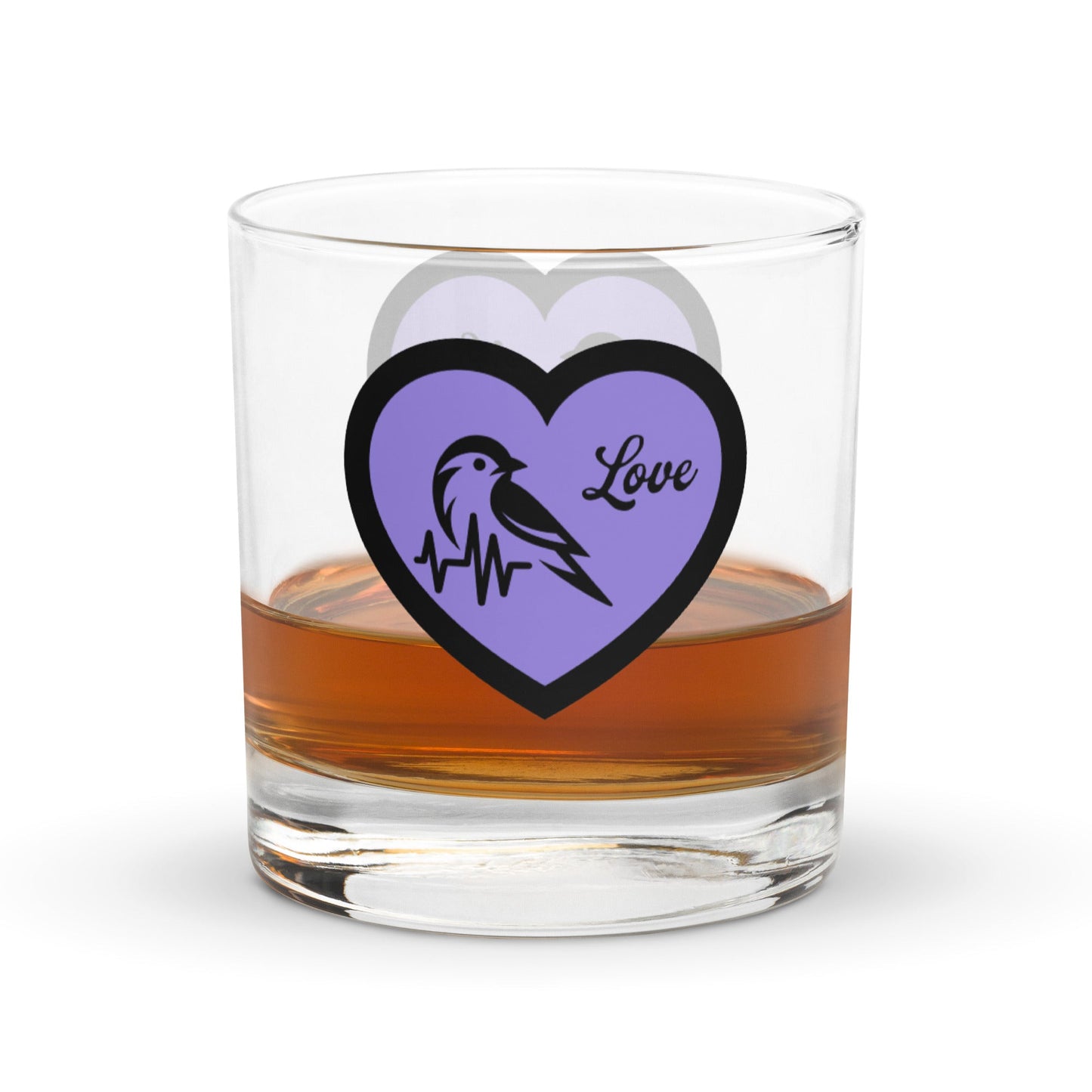 Purple Heartbeat Bird Rocks Glass - Rocks Glass - Discovery Co.