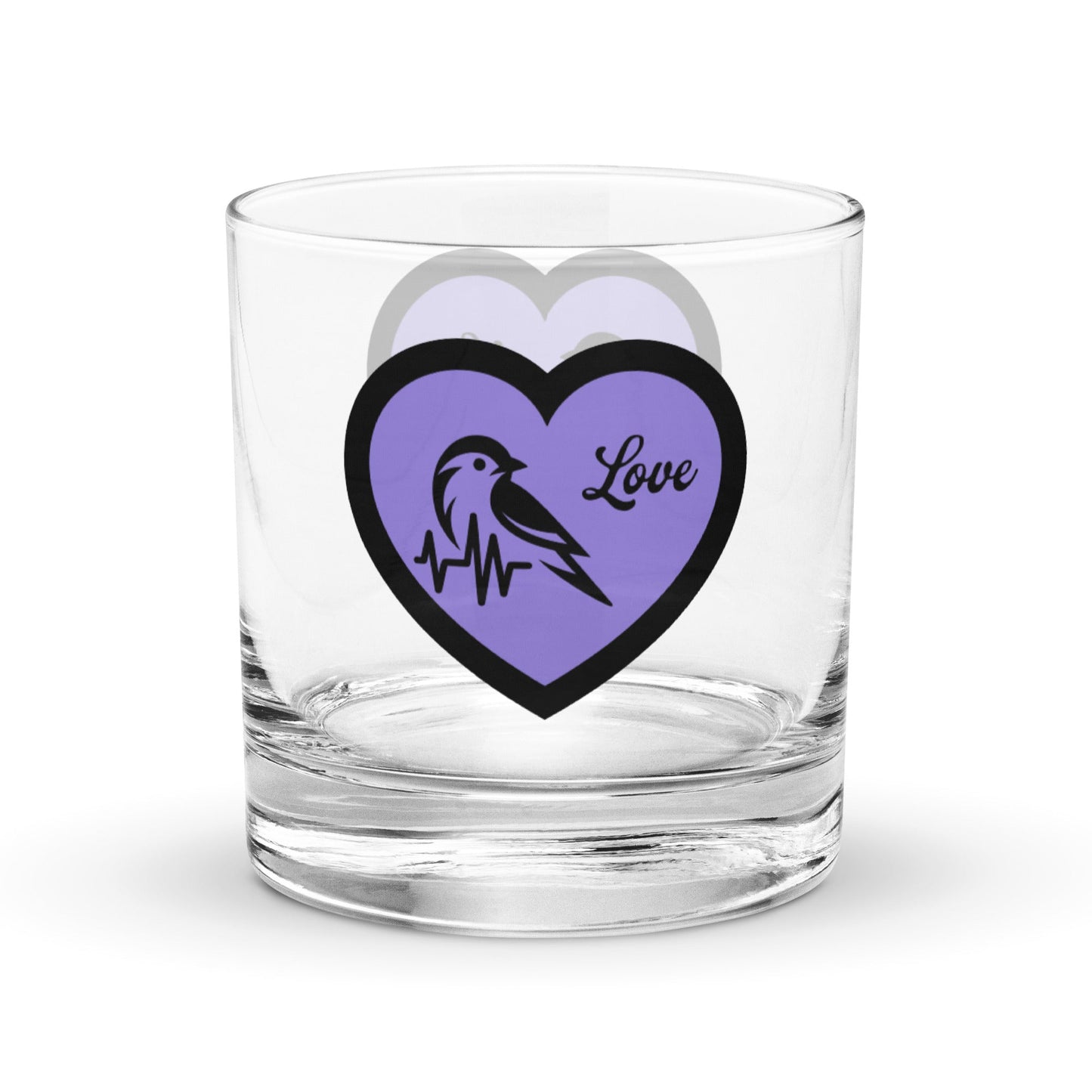 Purple Heartbeat Bird Rocks Glass - Rocks Glass - Discovery Co.