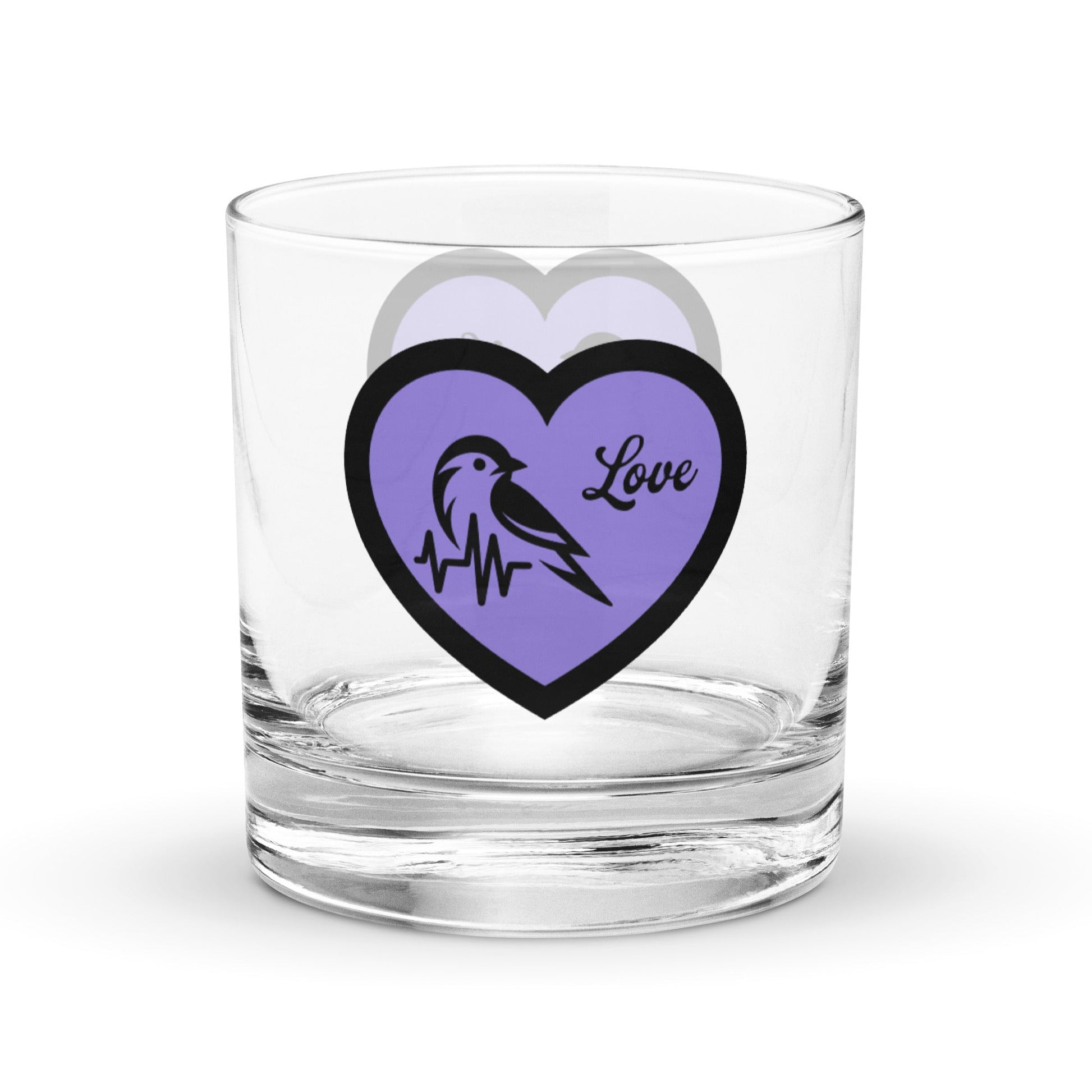 Purple Heartbeat Bird Rocks Glass - Rocks Glass - Discovery Co.