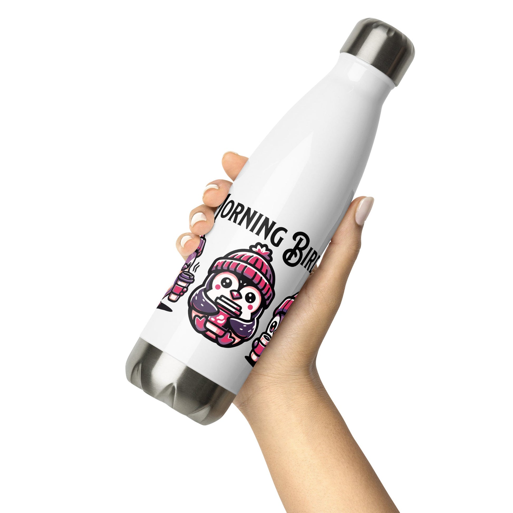 Purple Morning Birds Stainless Steel Water Bottle - Stainless Steel Water Bottle - Discovery Co.