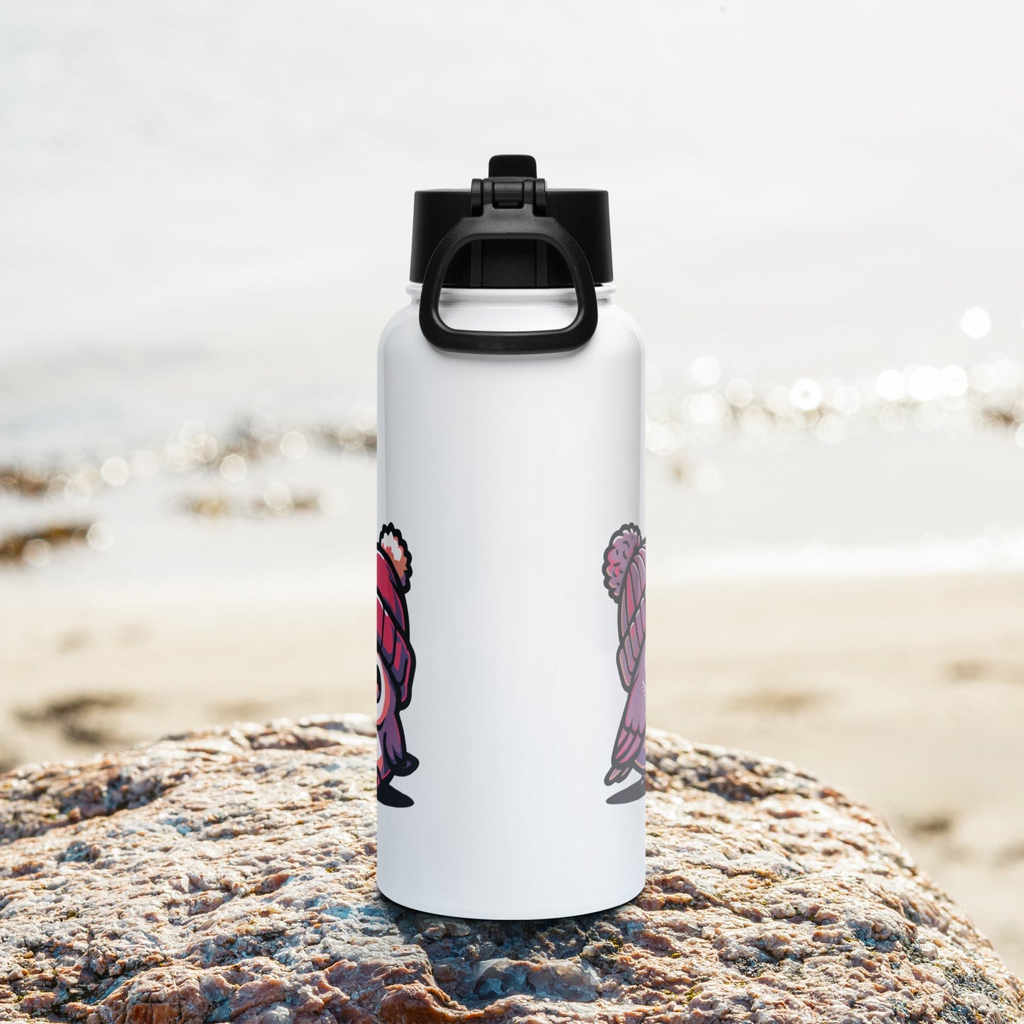 Purple Morning Birds Stainless Steel Water Bottle With Straw Lid - Stainless Steel Water Bottle With Straw Lid - Discovery Co.