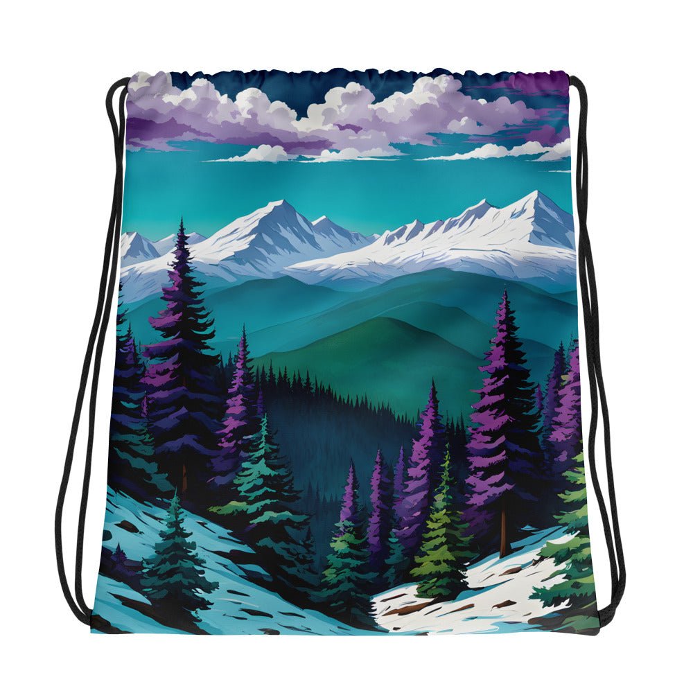 Purple Pine Forest Drawstring Bag - Drawstring Bag - Discovery Co.